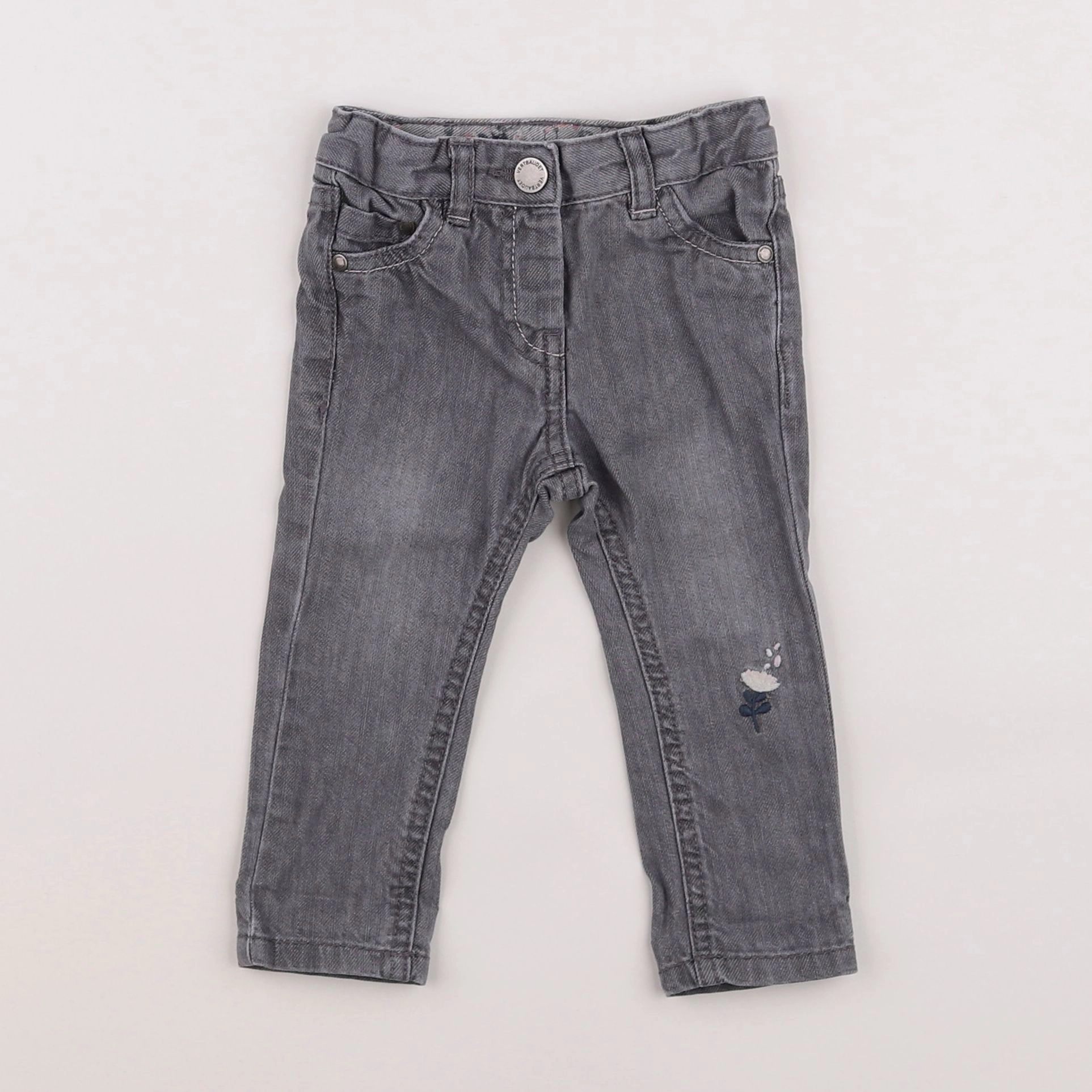 Vertbaudet - jean gris - 6 mois
