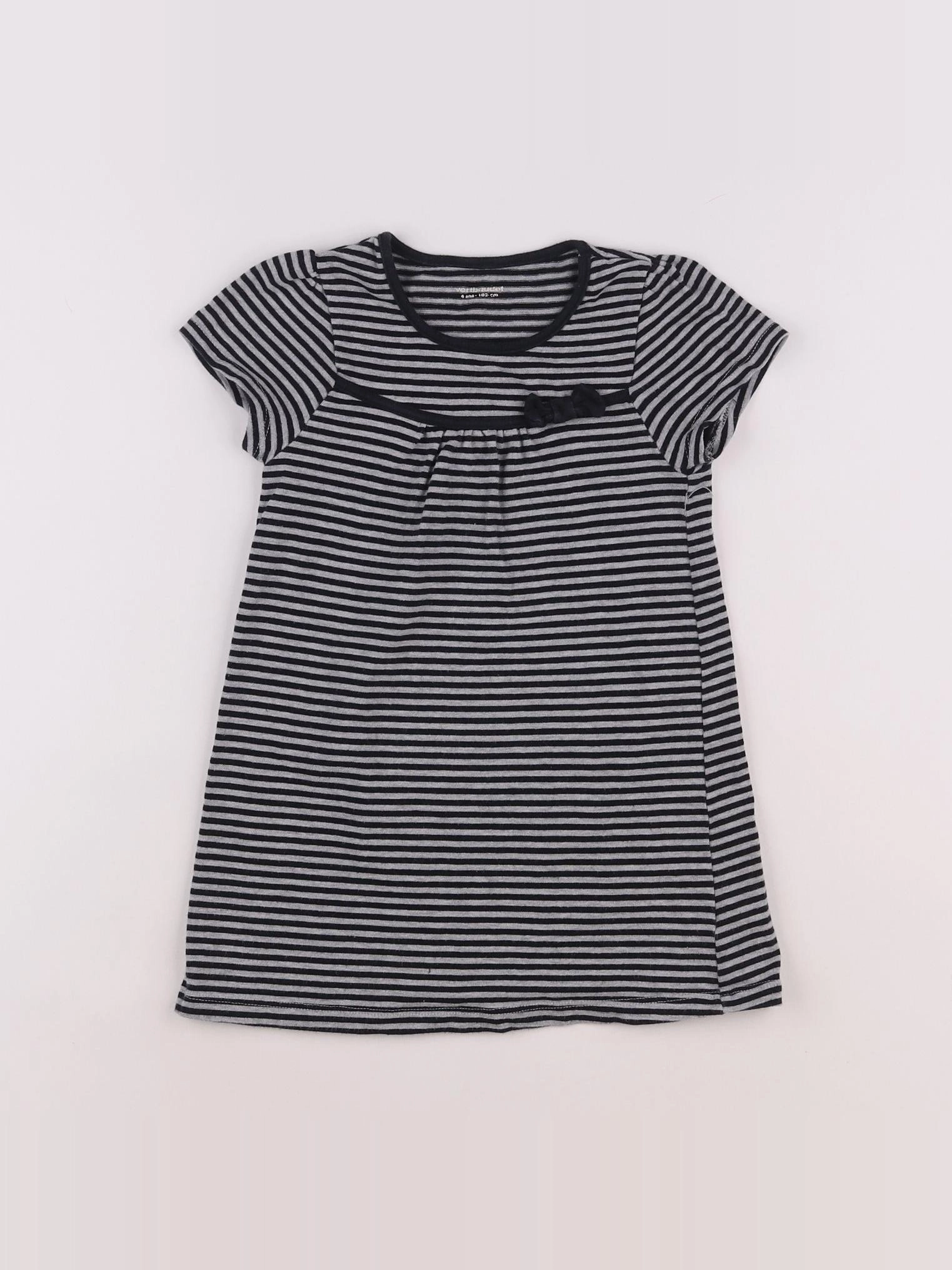 Vertbaudet - robe gris, noir - 4 ans