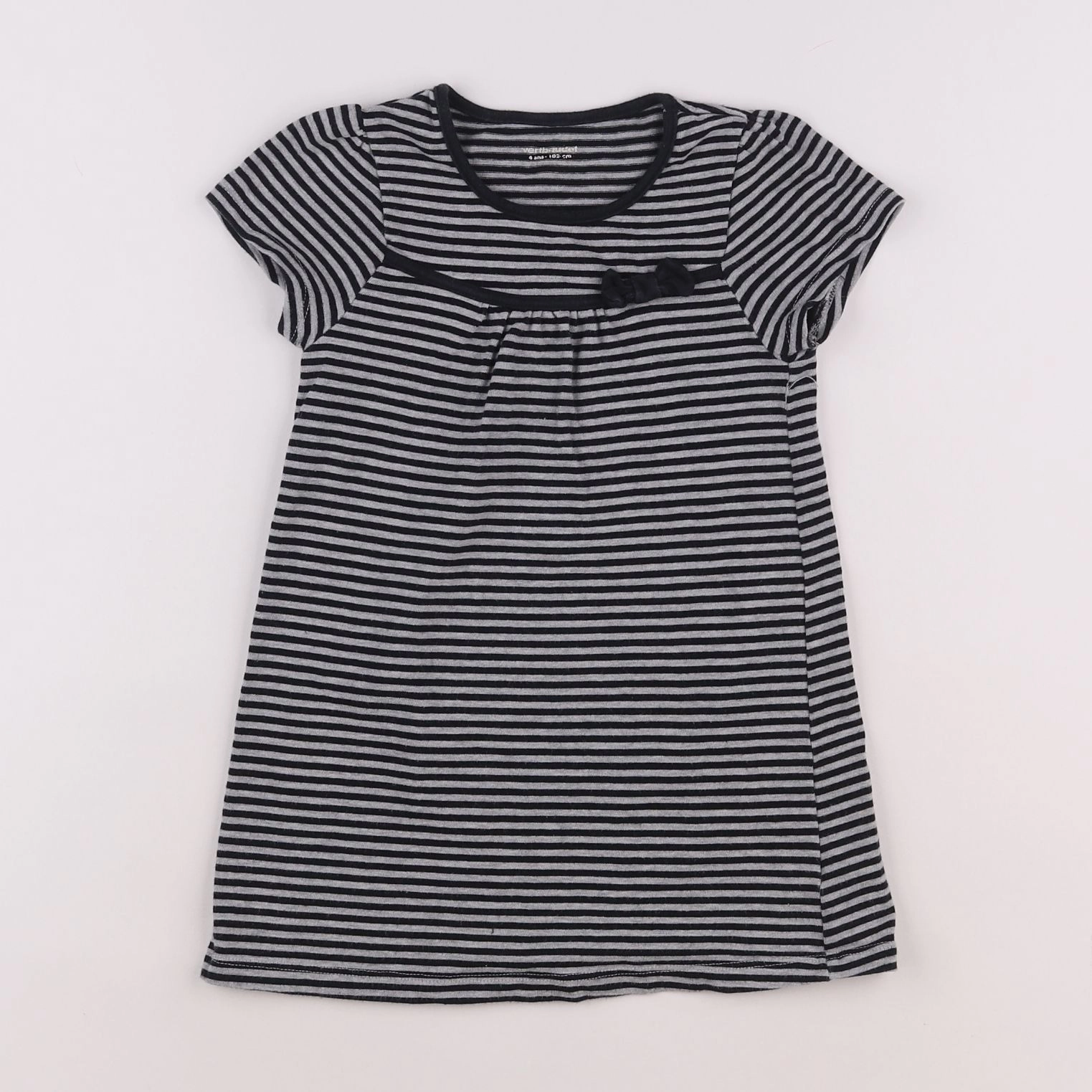 Vertbaudet - robe gris, noir - 4 ans
