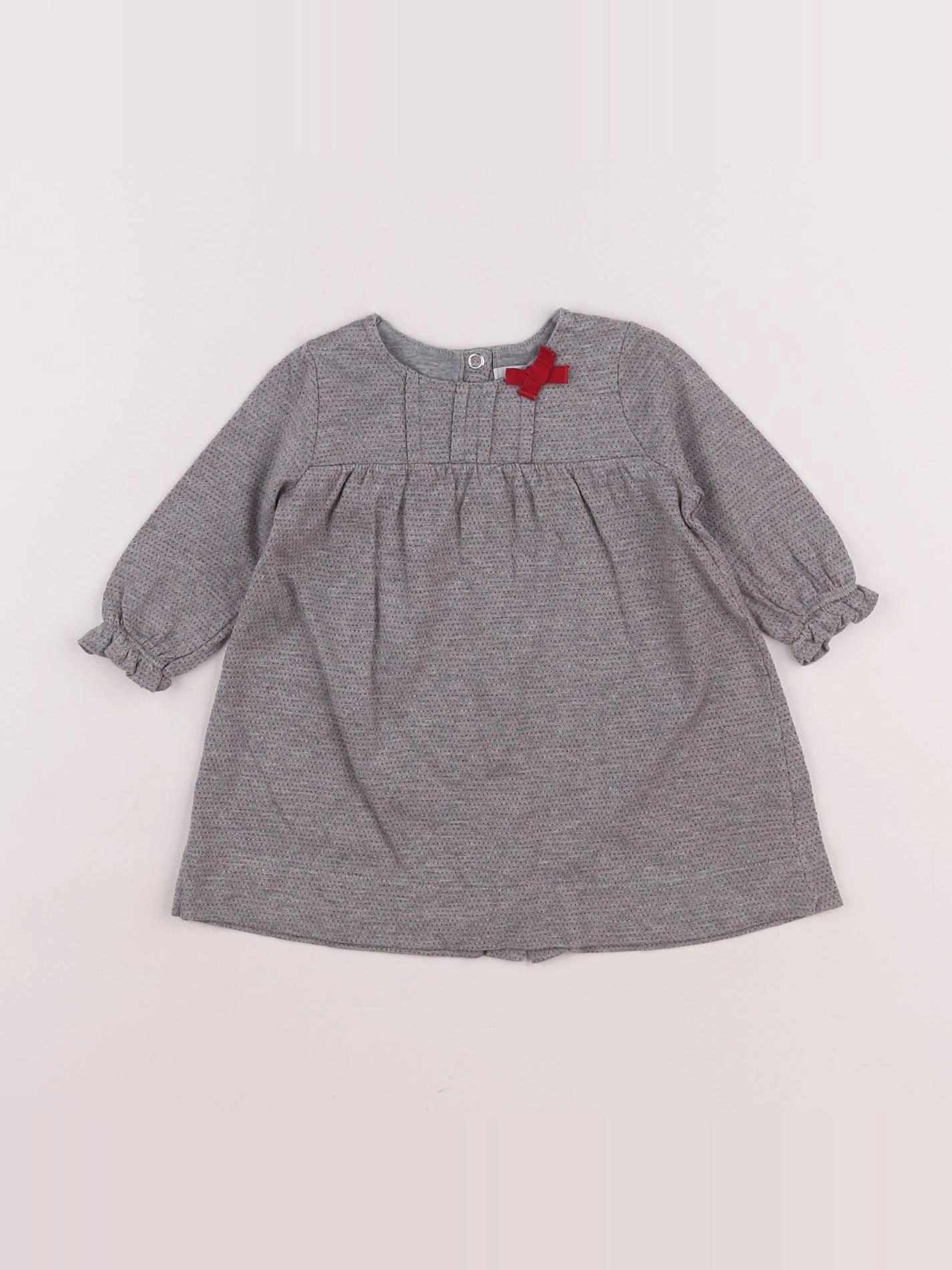 Petit Bateau - robe gris - 6 mois