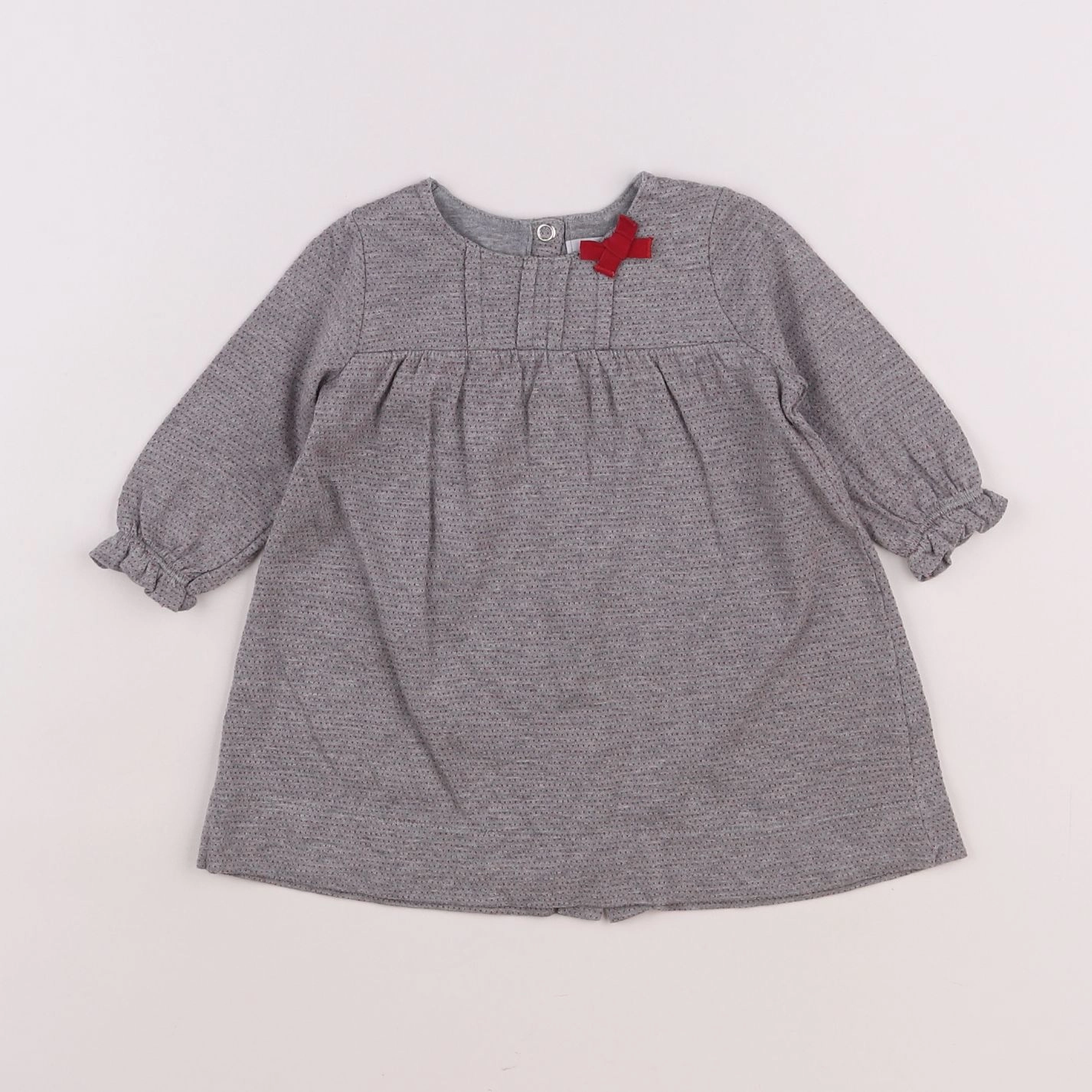 Petit Bateau - robe gris - 6 mois
