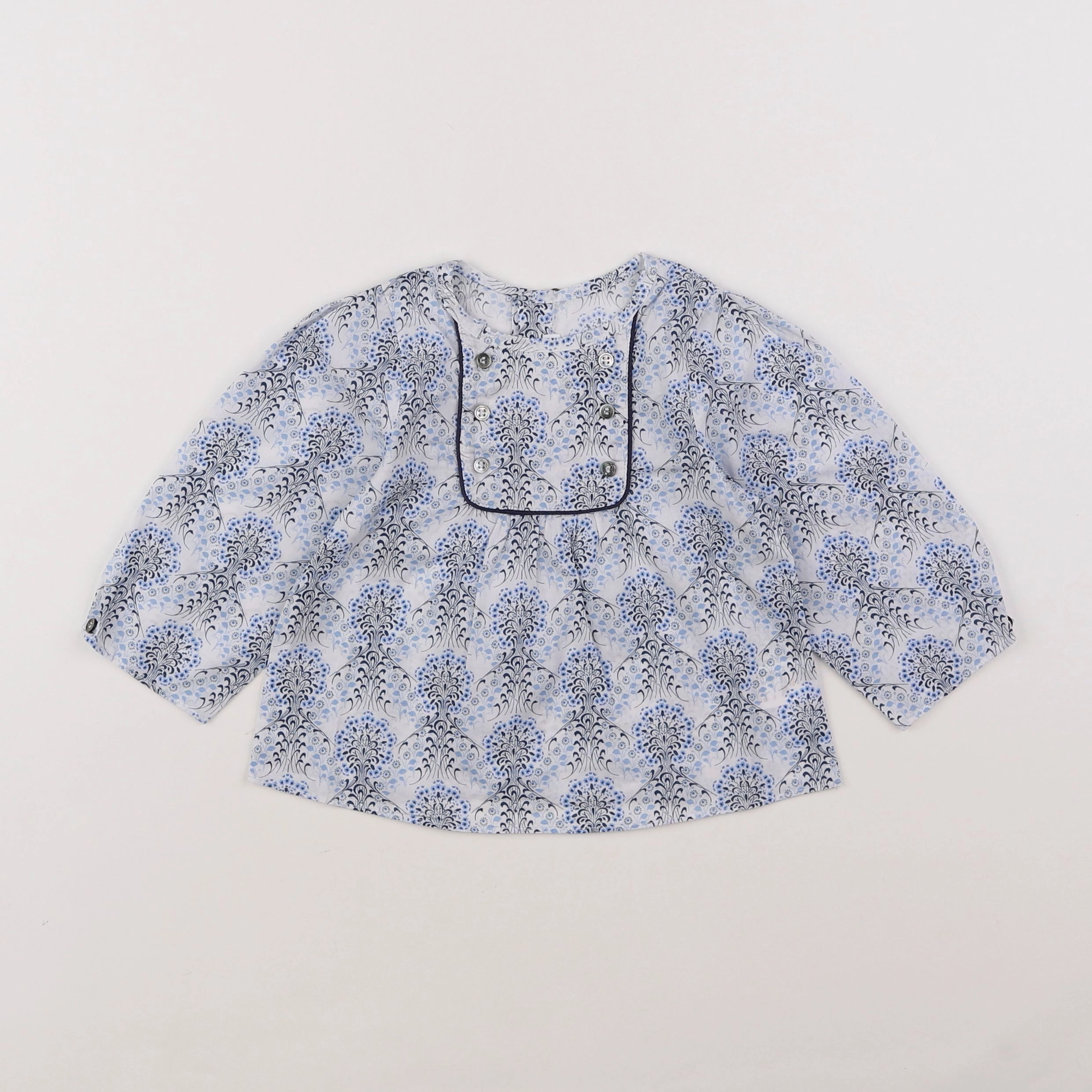 Jacadi - blouse bleu, blanc - 18 mois