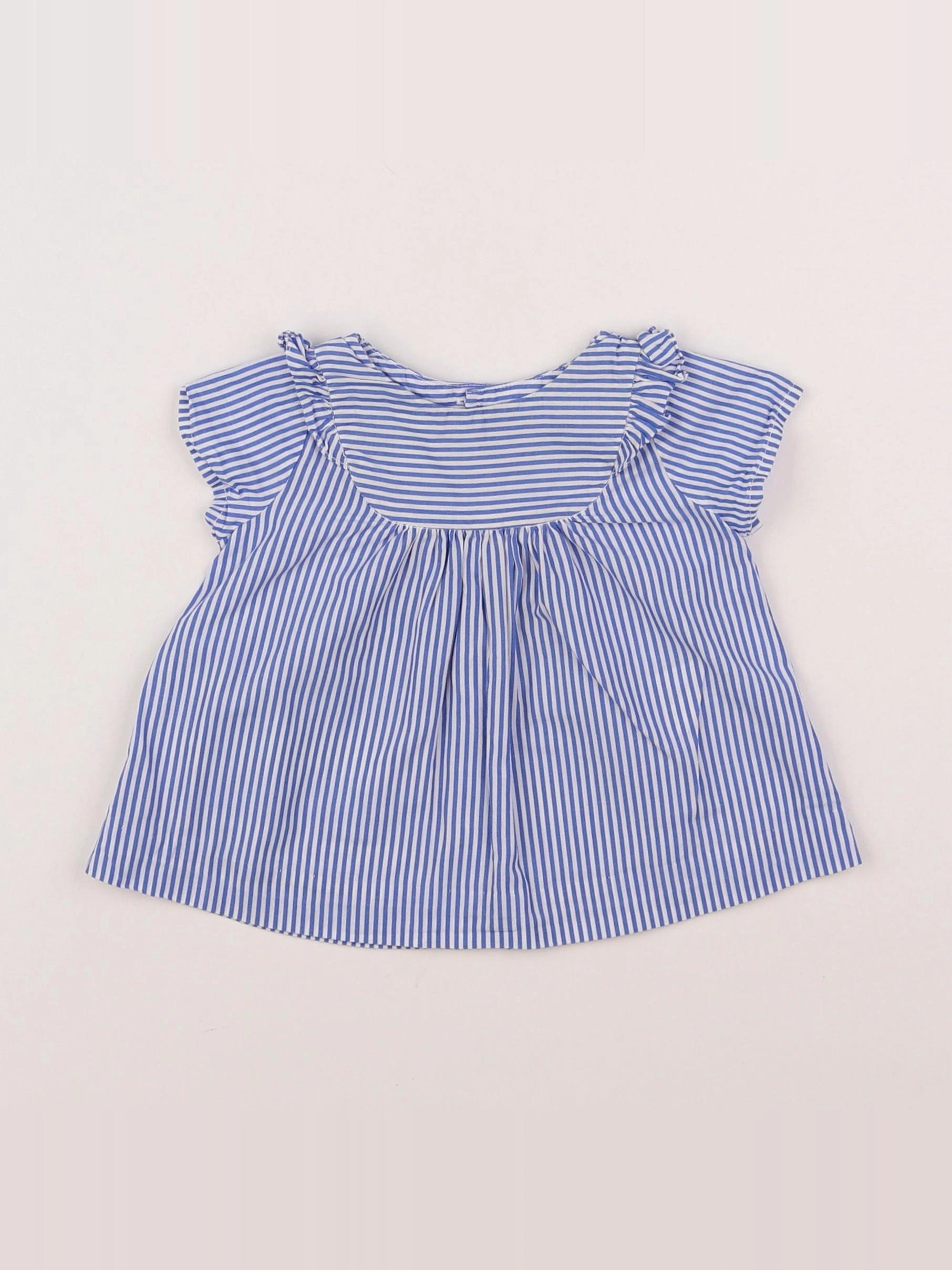 Jacadi - blouse bleu - 6 mois