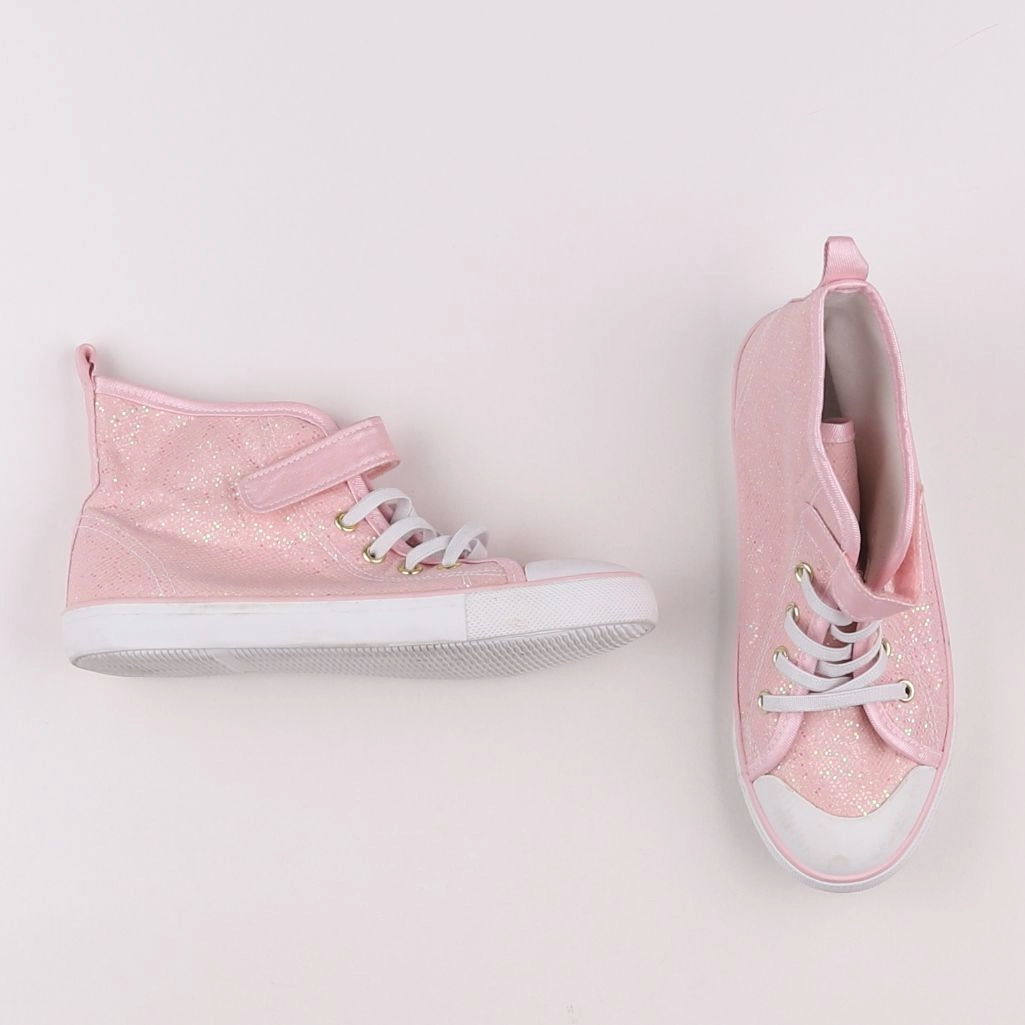 H&M - tennis à scratch/ lacets rose - pointure 33