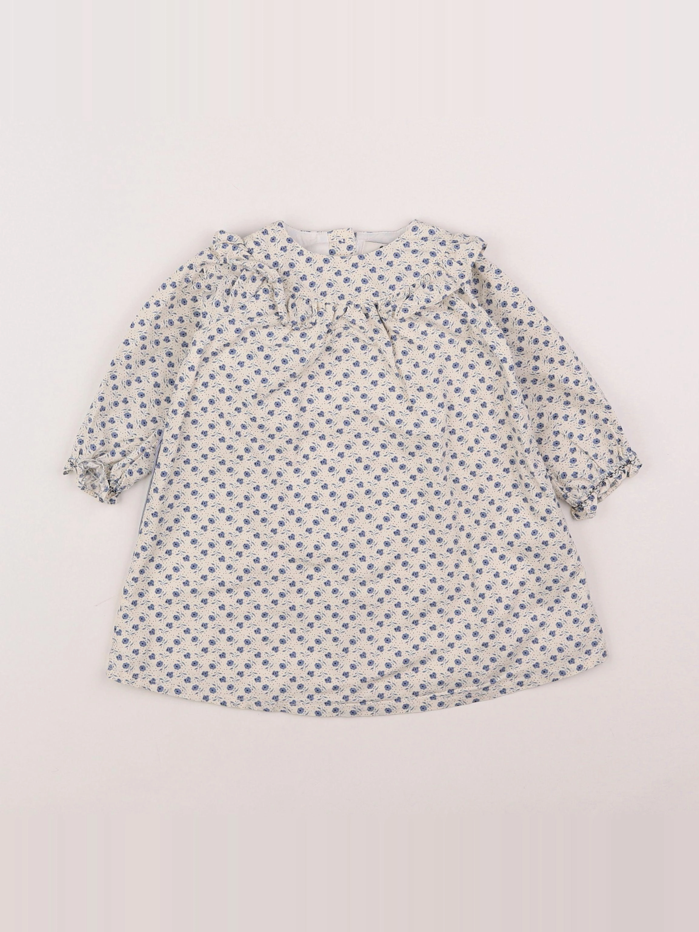 Cyrillus - robe bleu, blanc - 9 mois
