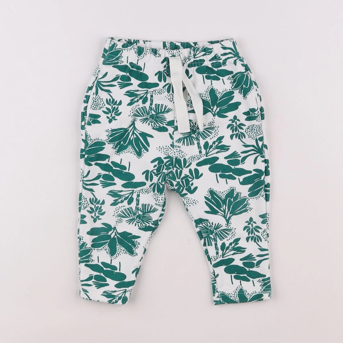 Petit Bateau - jogging blanc, vert - 6 mois