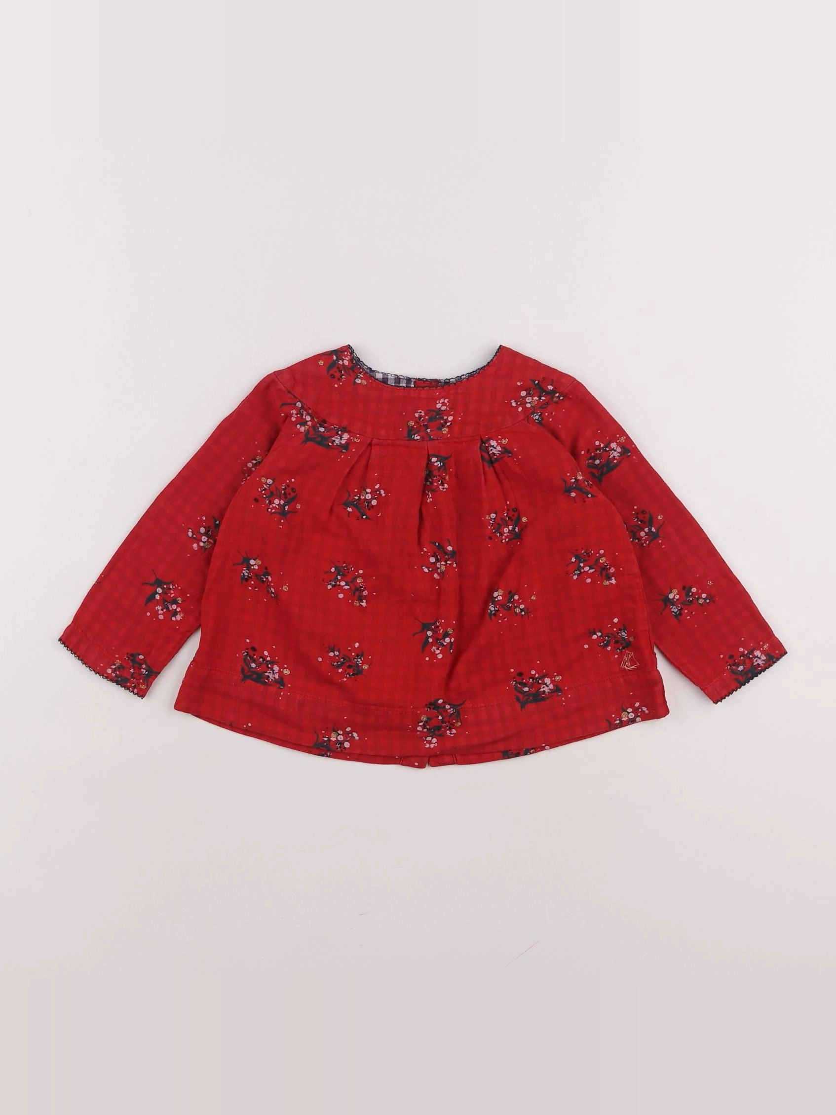 Petit Bateau - blouse rouge - 18 mois