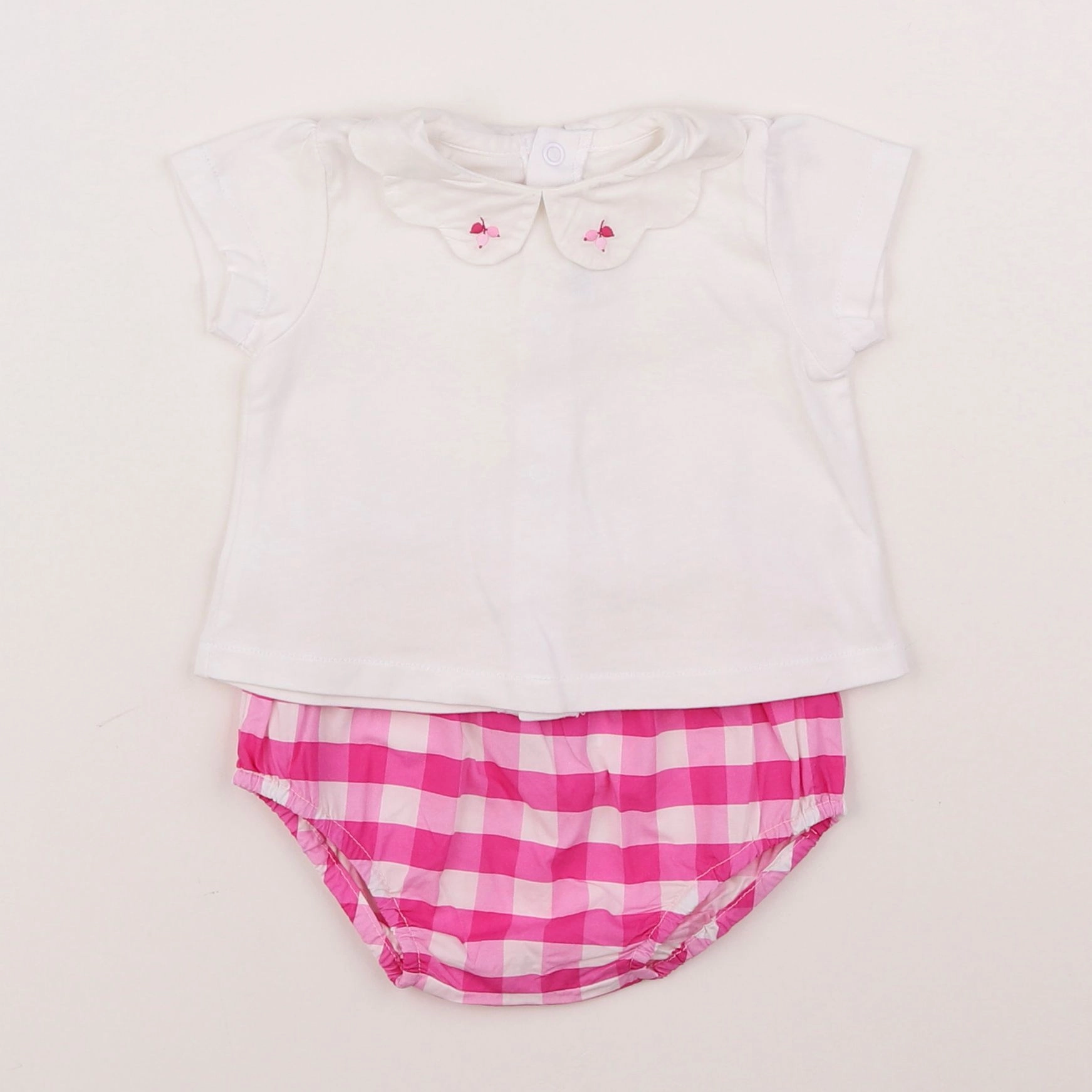 Jacadi - ensemble blanc, rose - 3 mois