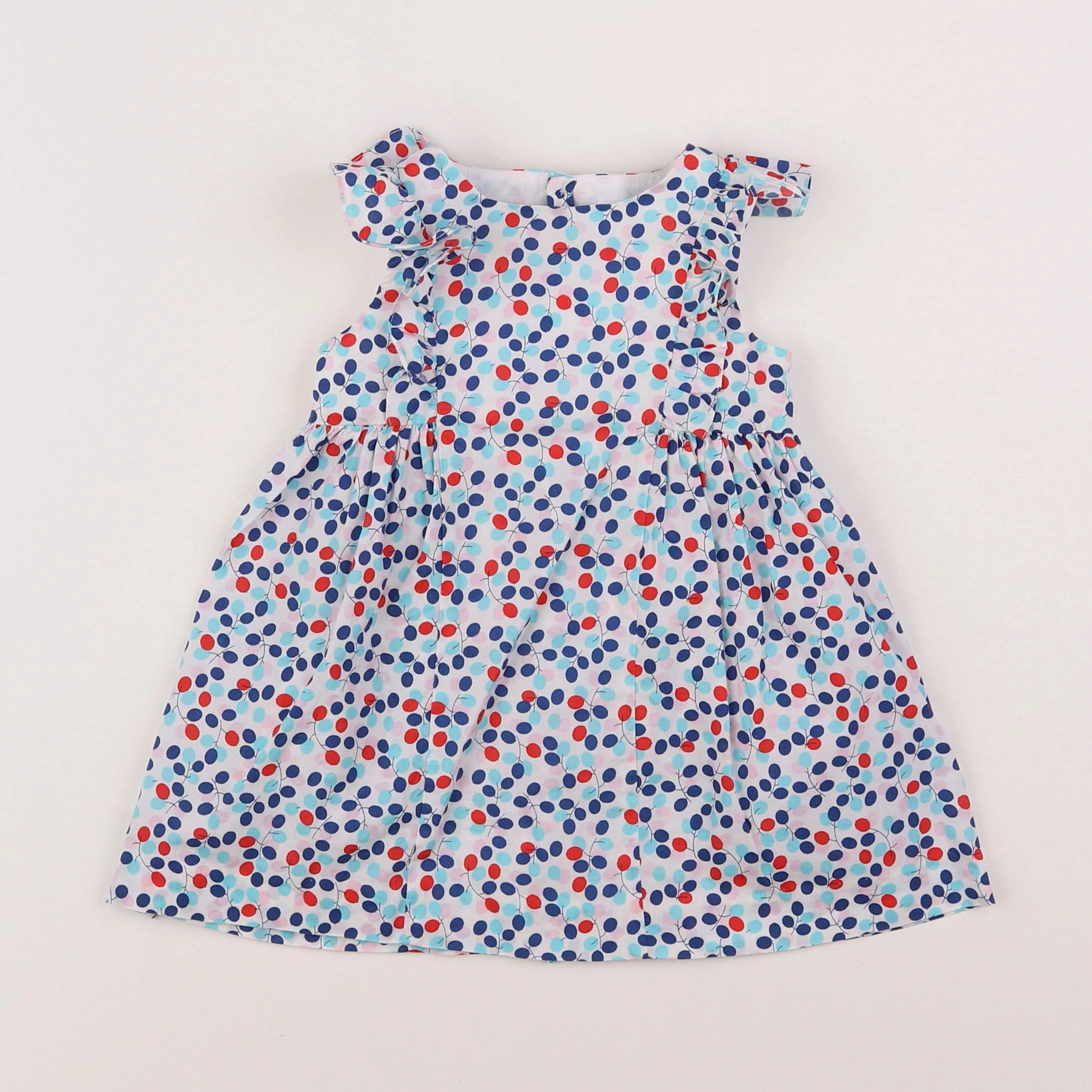 Jacadi - robe blanc, bleu - 18 mois