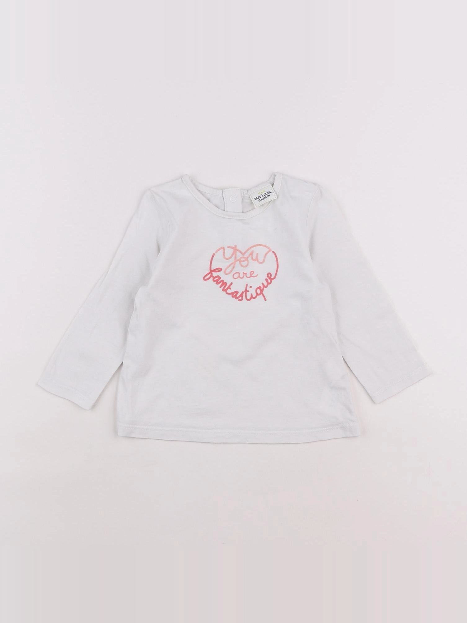 Tape à l'oeil - tee-shirt blanc, rose - 18 mois