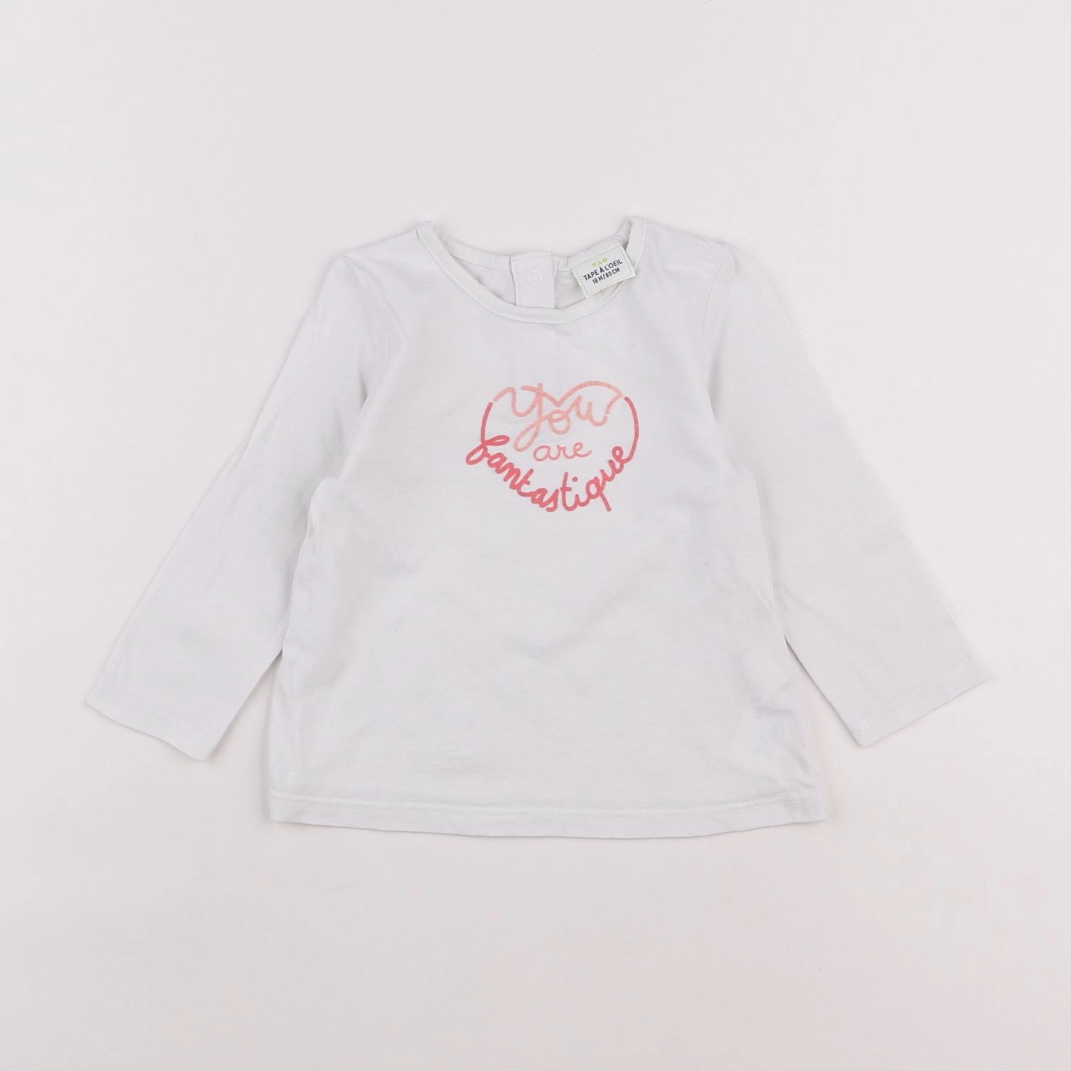 Tape à l'oeil - tee-shirt blanc, rose - 18 mois