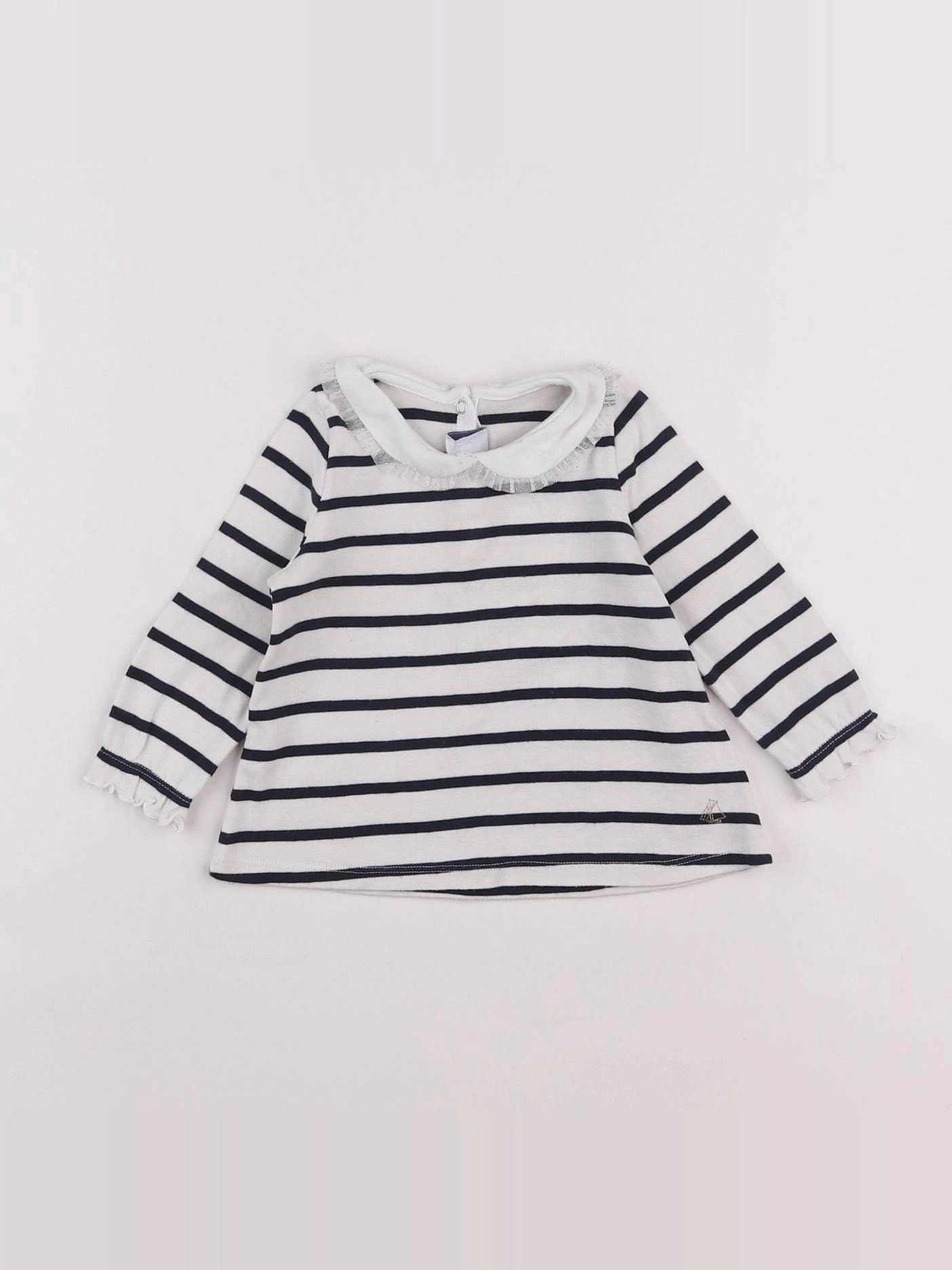Petit Bateau - tee-shirt bleu, blanc - 12 mois