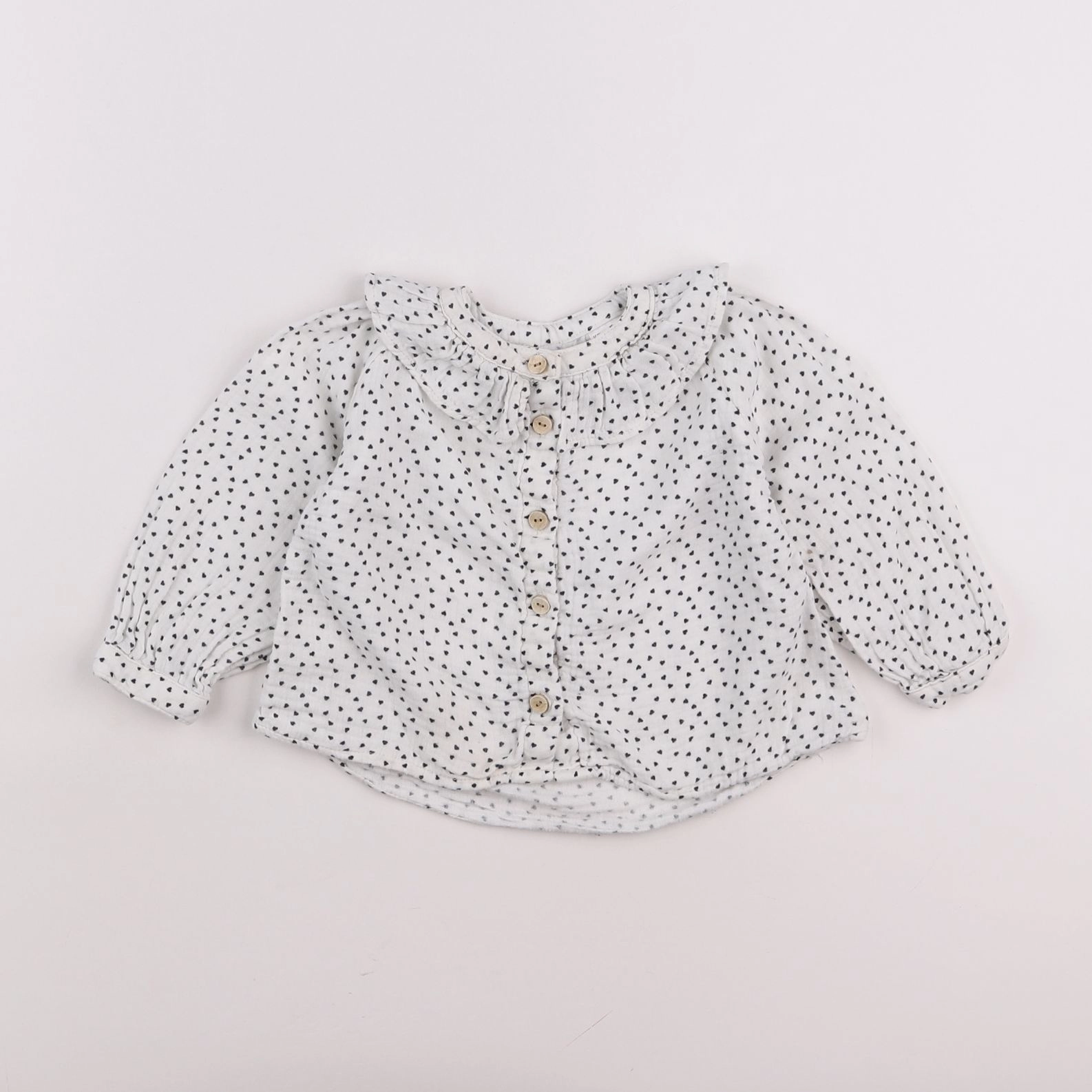 Zara - blouse blanc, bleu - 12/18 mois