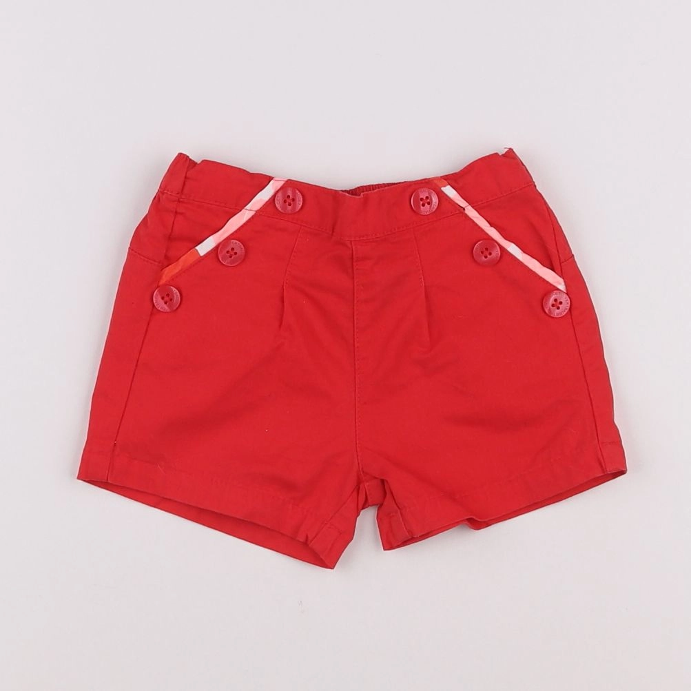 Vertbaudet - short rouge - 12 mois