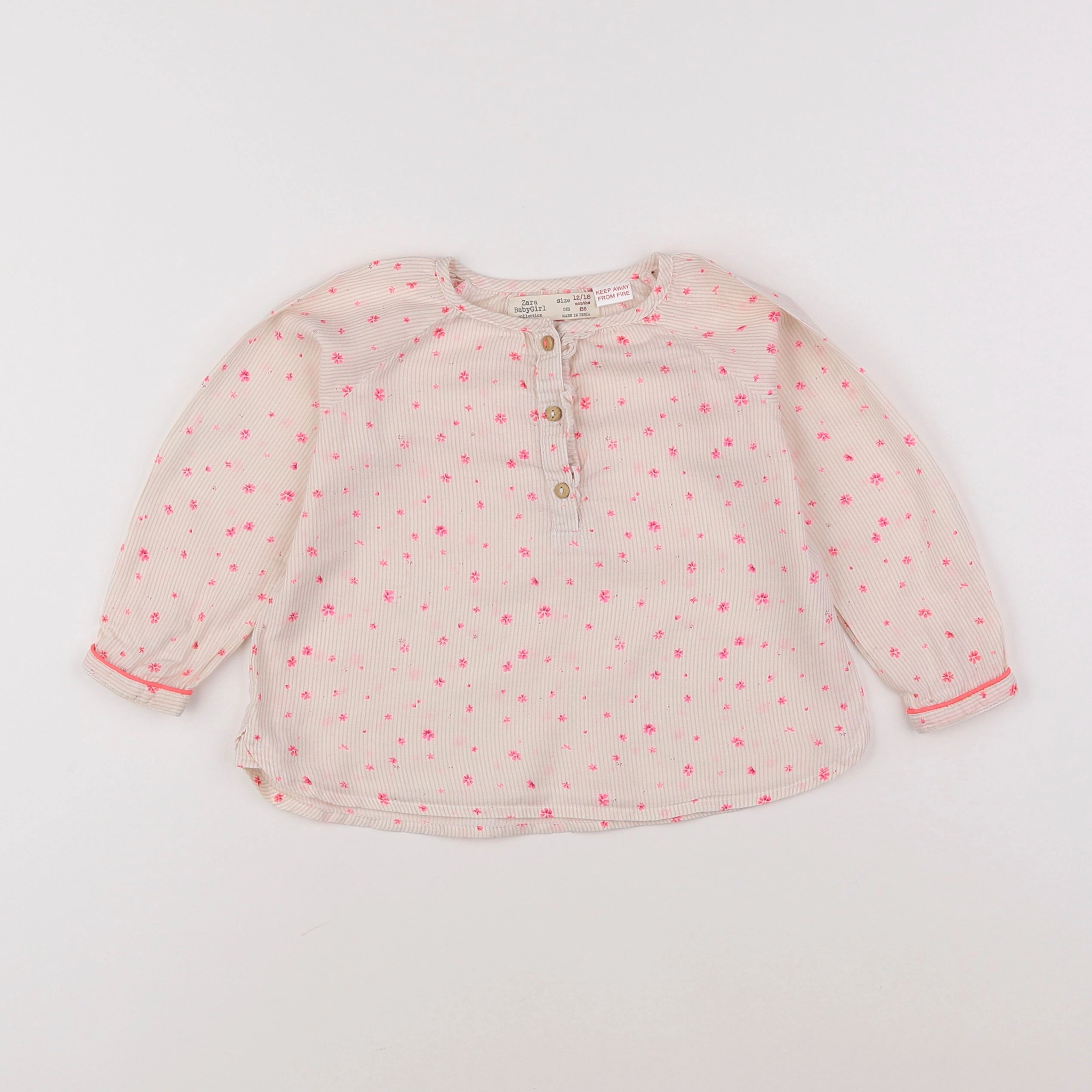 Zara - blouse rose - 12/18 mois