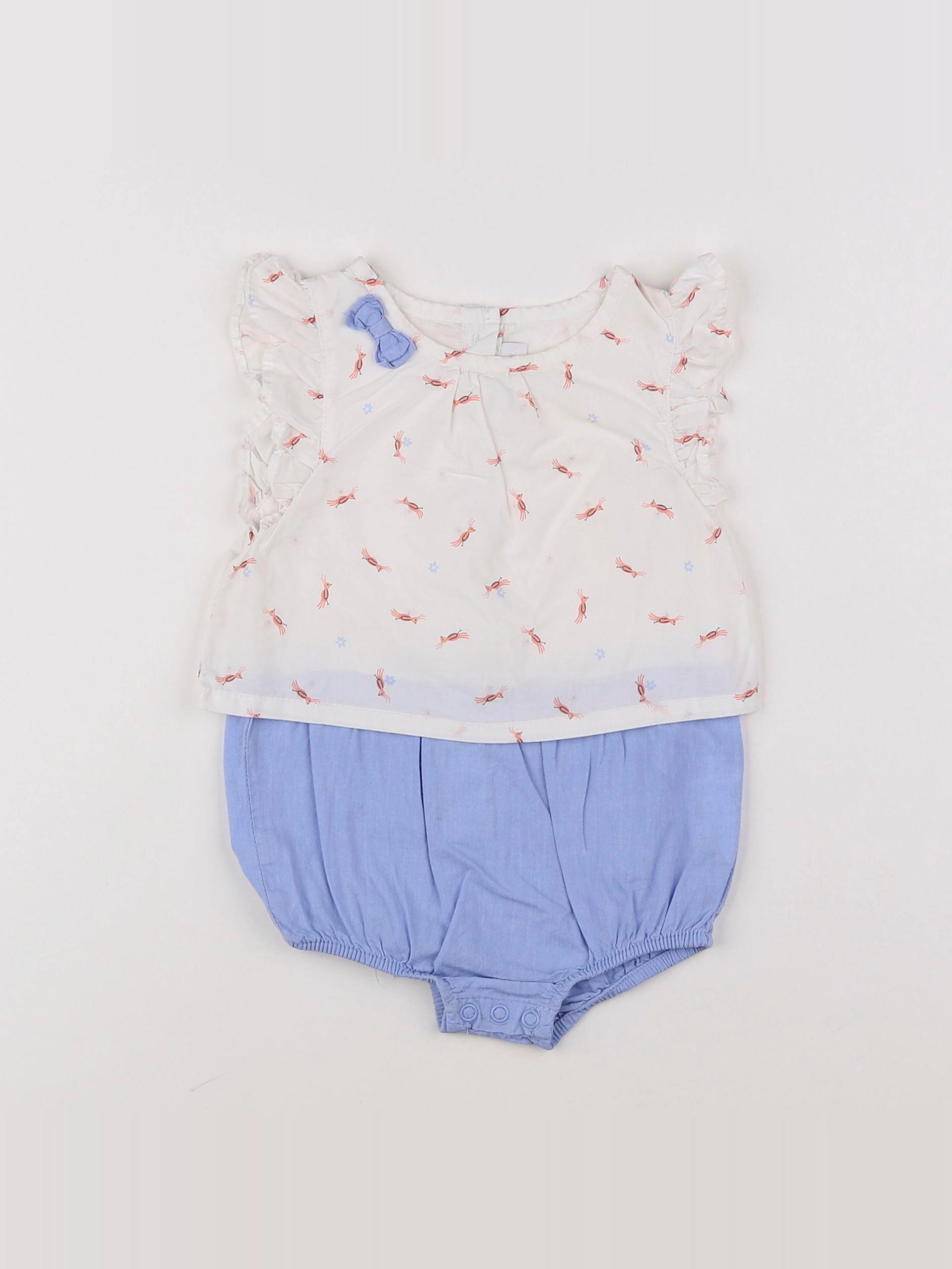 Cadet Rousselle - combinaison blanc, bleu - 12 mois