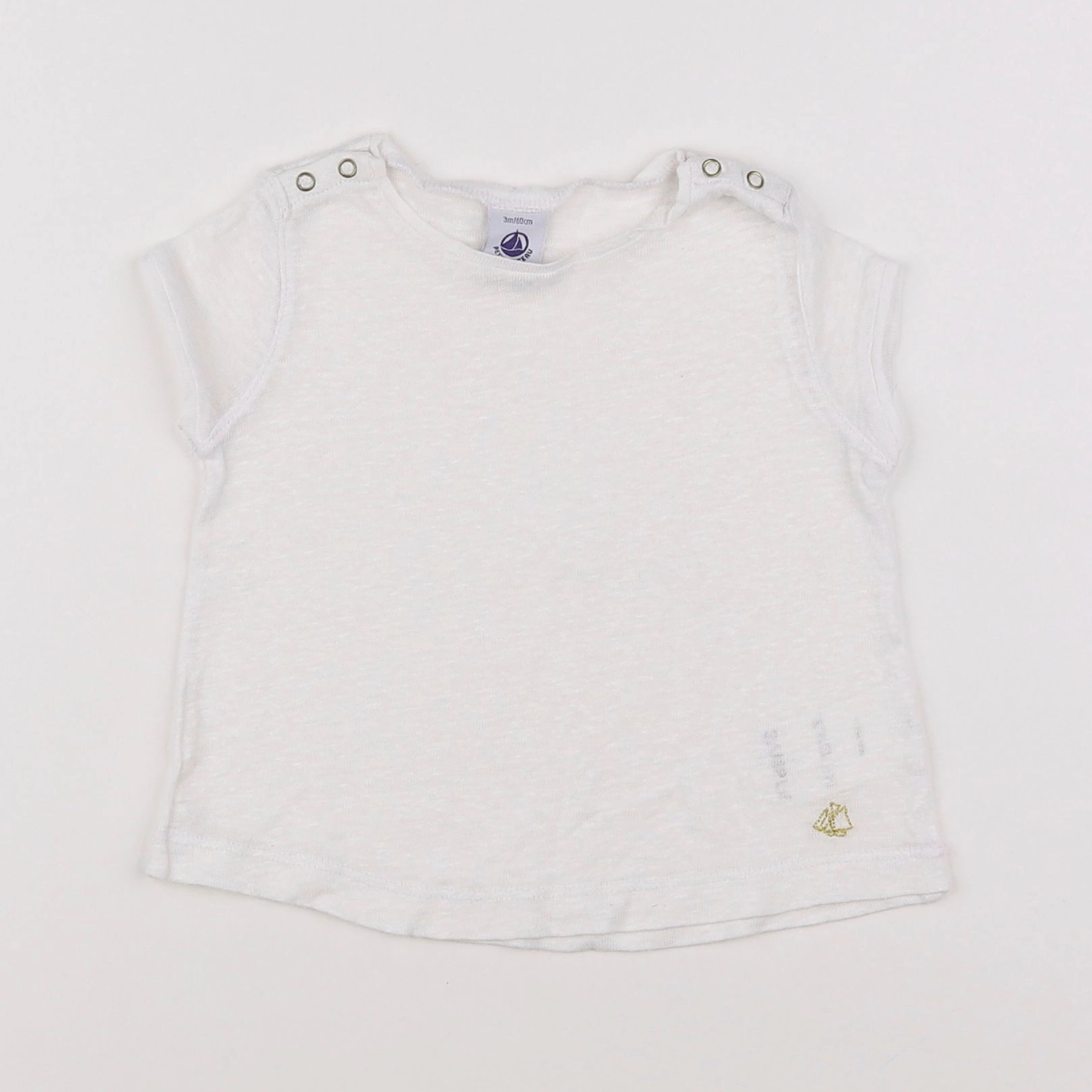 Petit Bateau - tee-shirt blanc - 3 mois