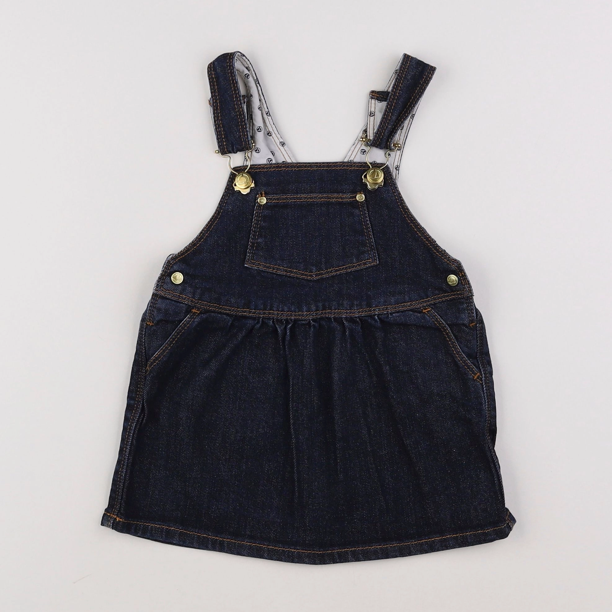 Petit Bateau - robe bleu - 12 mois