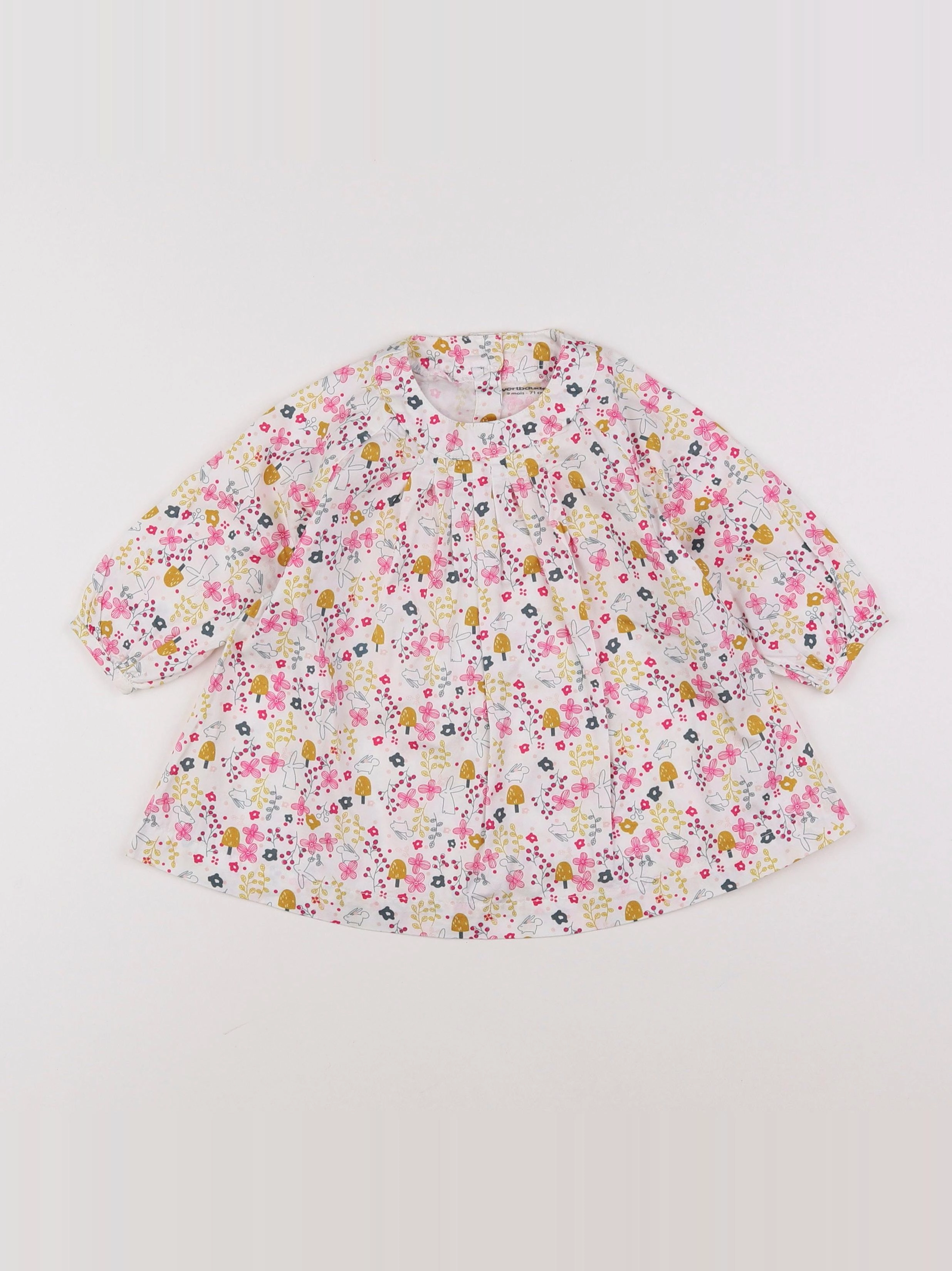 Vertbaudet - robe multicolore - 9 mois