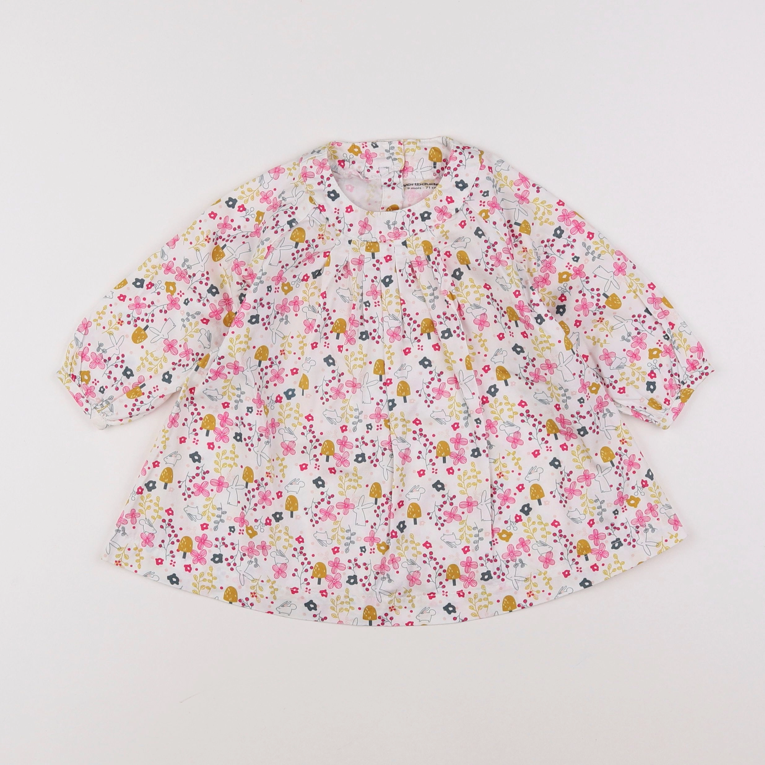 Vertbaudet - robe multicolore - 9 mois
