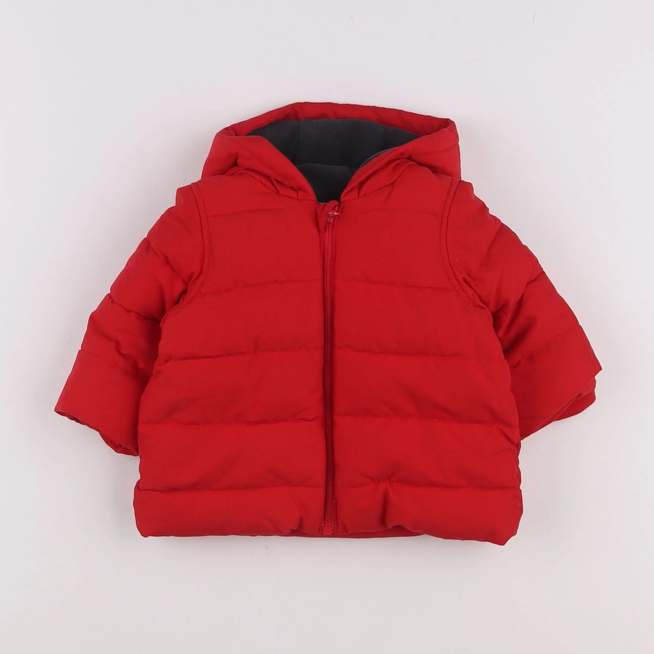 Petit Bateau - doudoune rouge - 3 mois