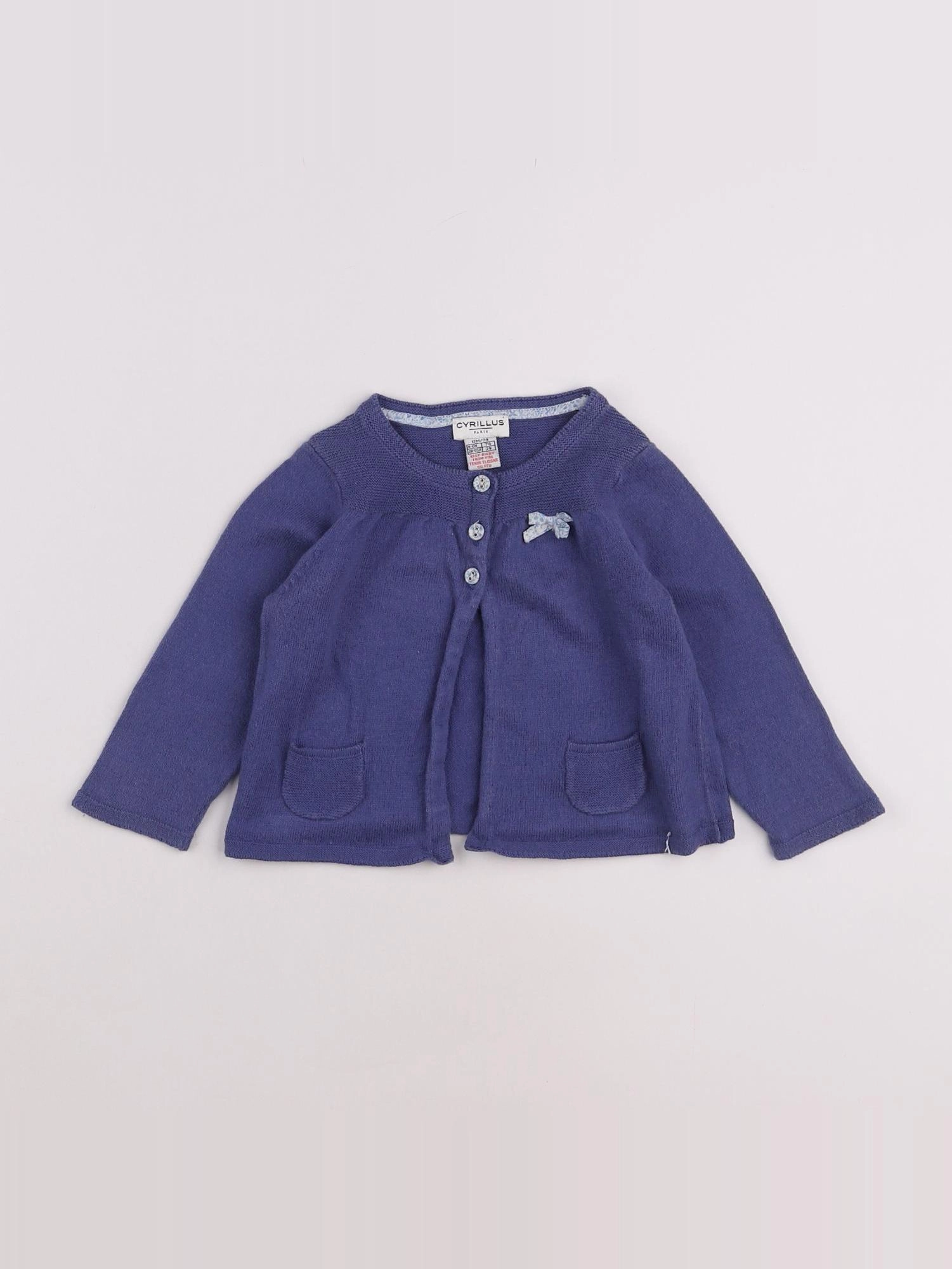 Cyrillus - gilet bleu - 12 mois