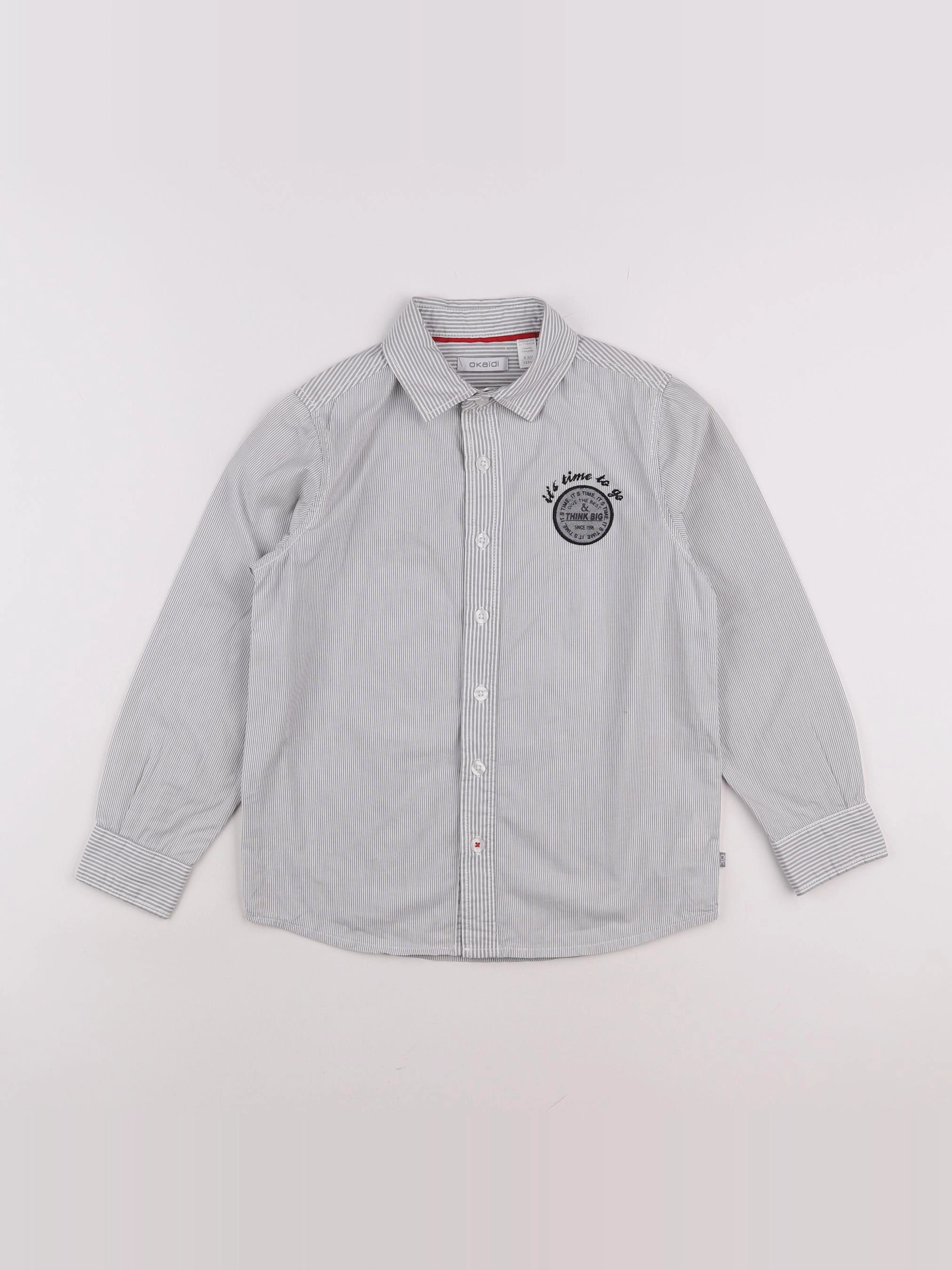 Okaidi - chemise gris - 8 ans