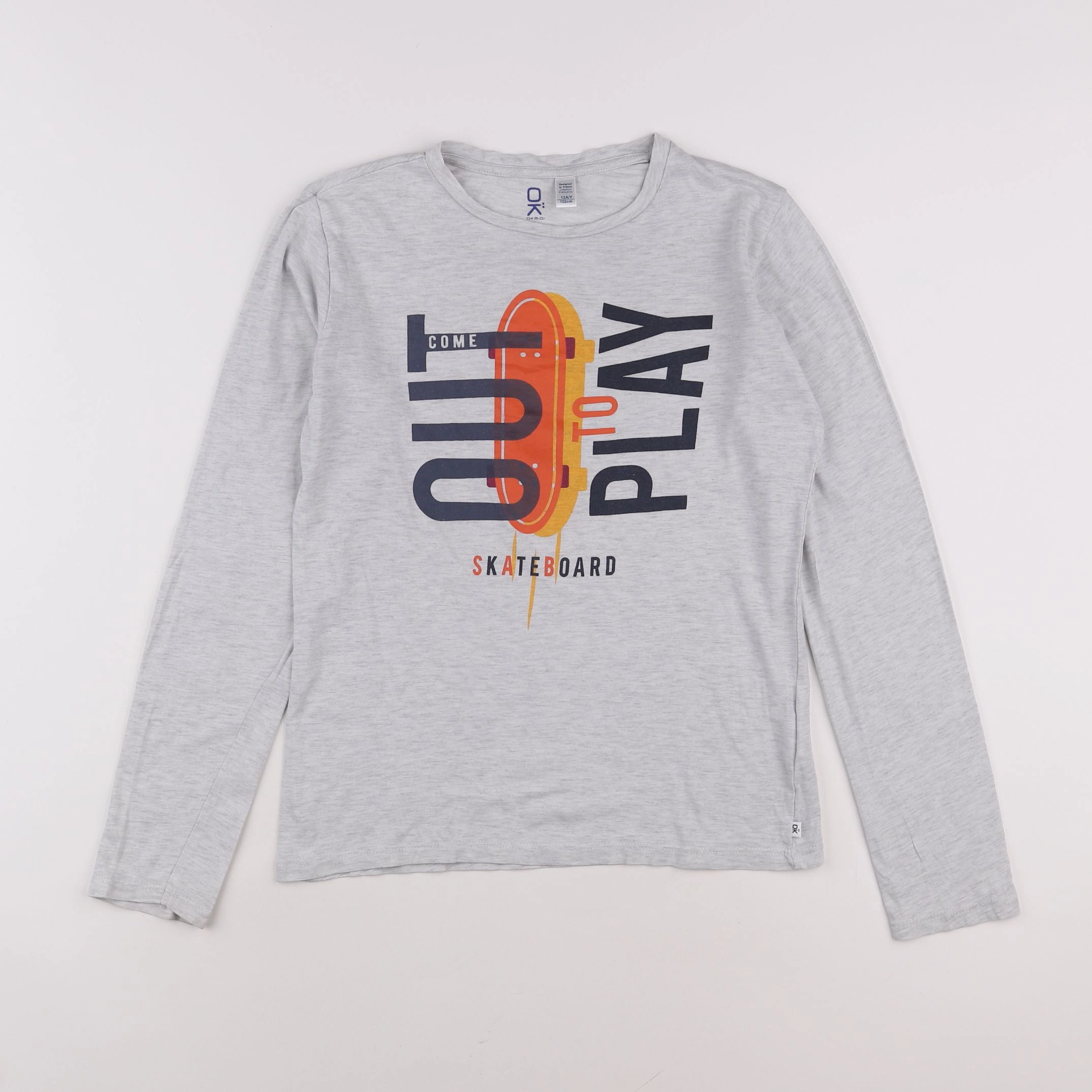 Okaidi - tee-shirt gris - 12 ans