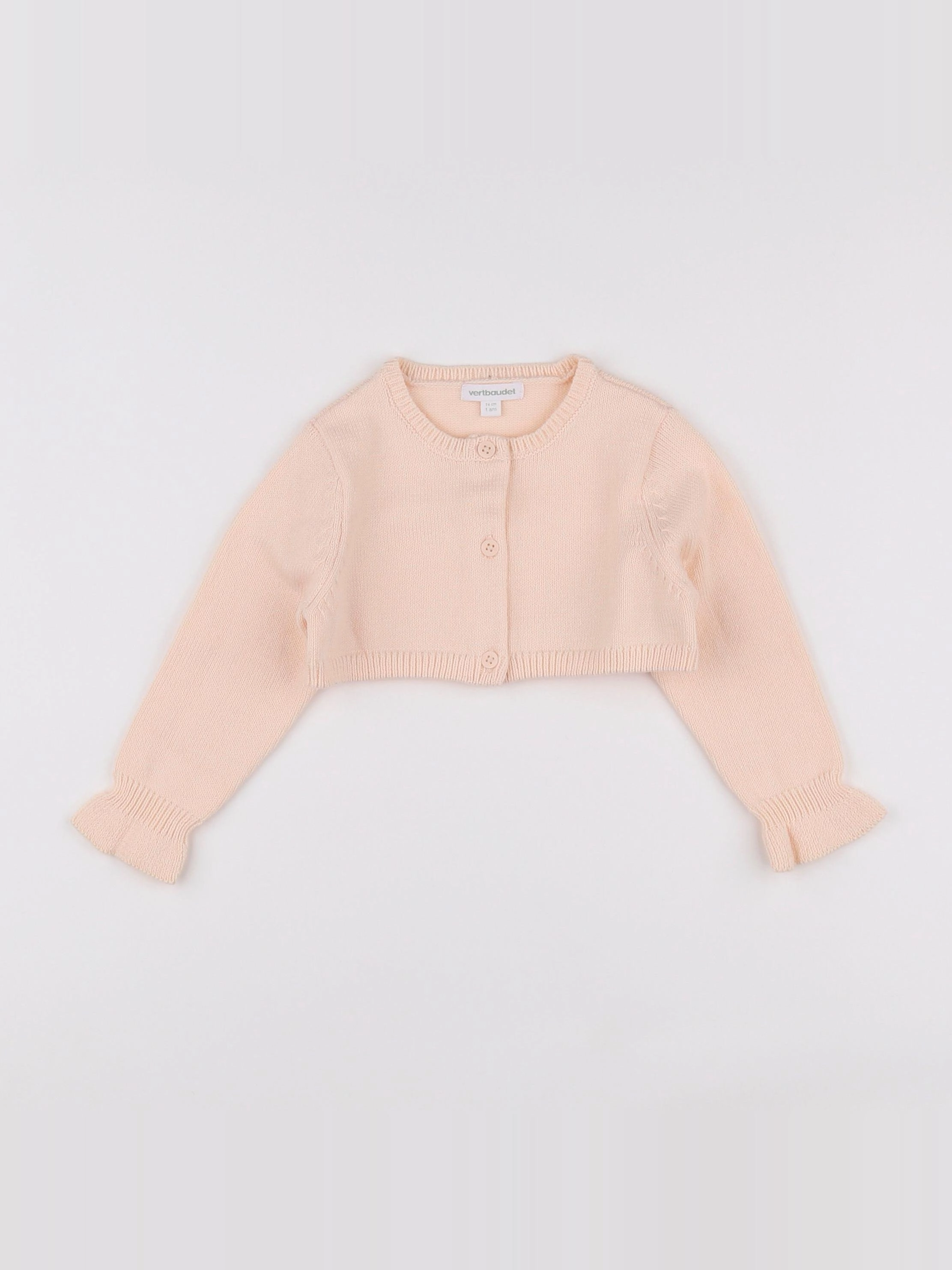 Vertbaudet - gilet rose - 12 mois