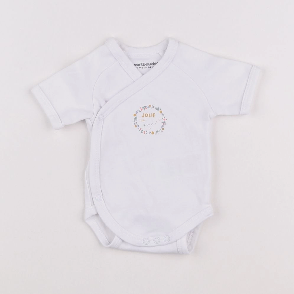 Vertbaudet - body blanc - 1 mois