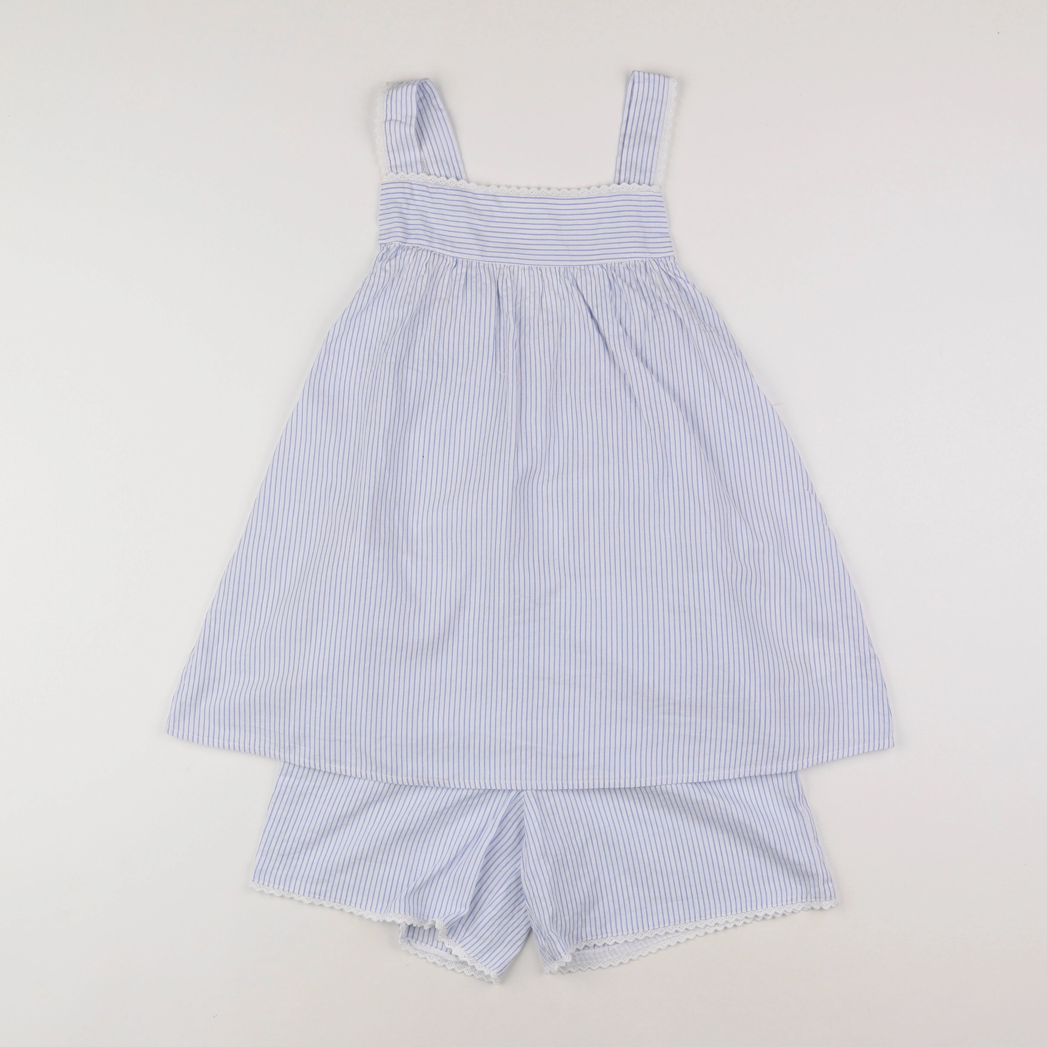 Vertbaudet - pyjama coton blanc, bleu - 12 ans