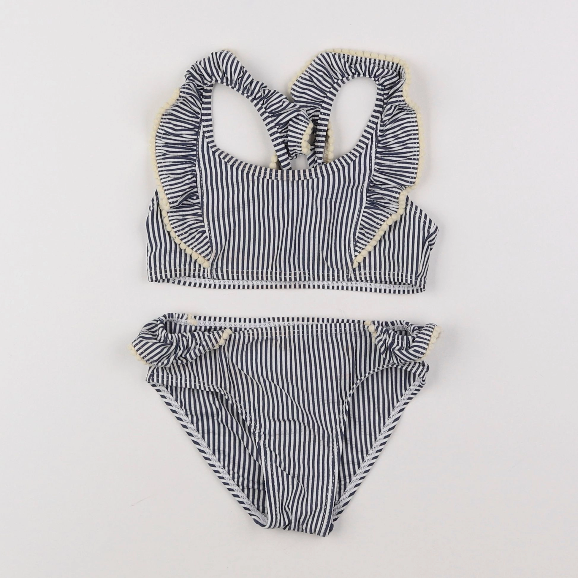 Vertbaudet - maillot de bain bleu, blanc - 4 ans