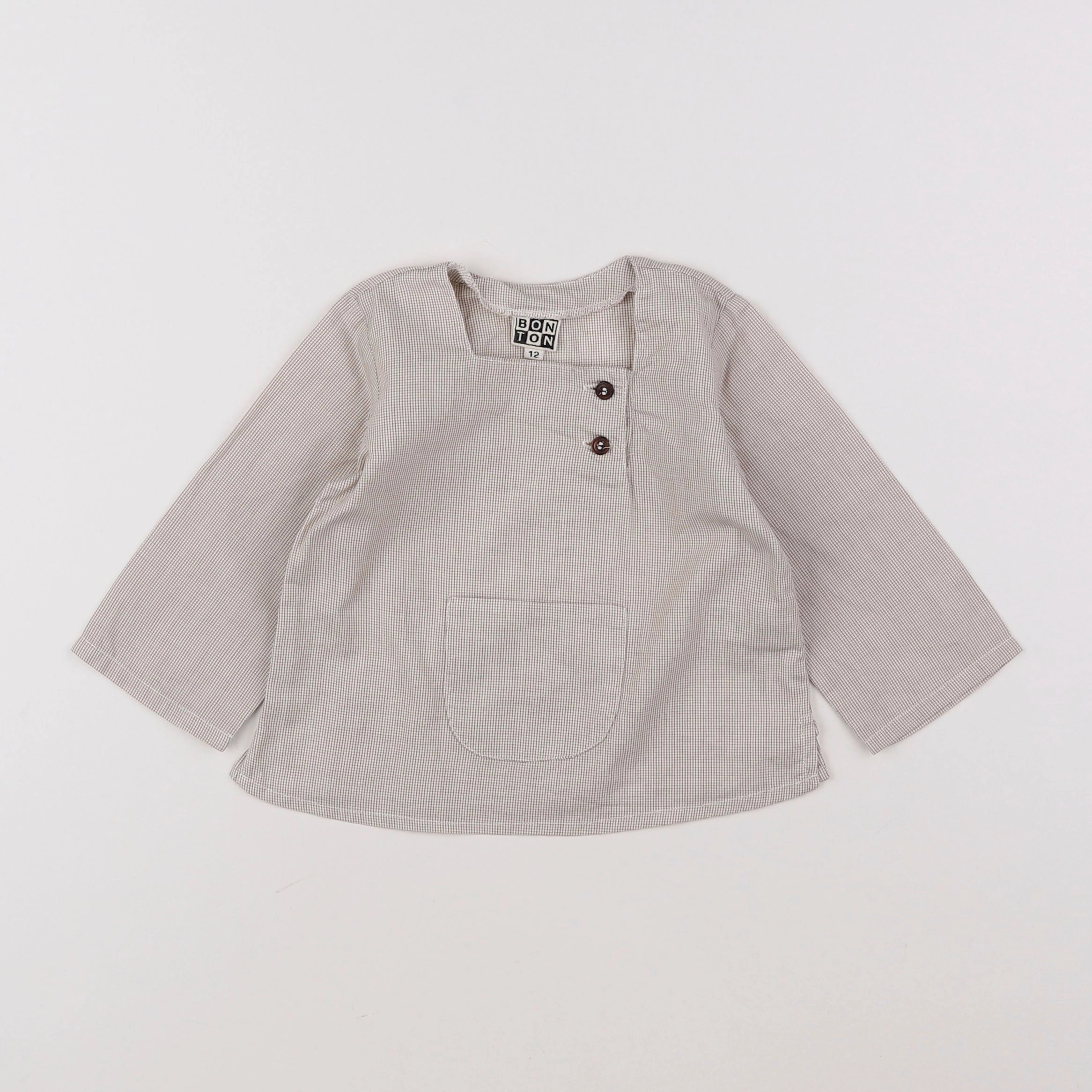 Bonton - blouse marron - 12 mois