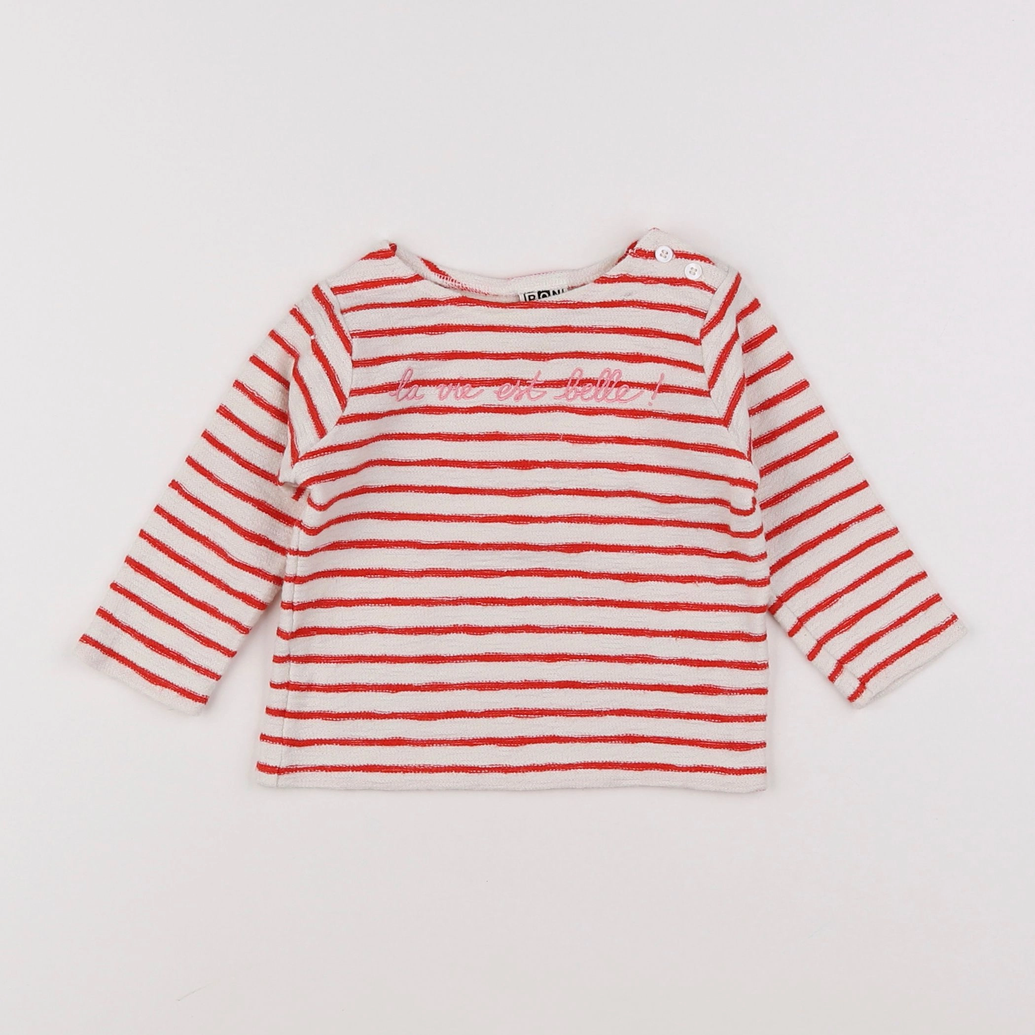 Bonton - tee-shirt rouge - 12 mois