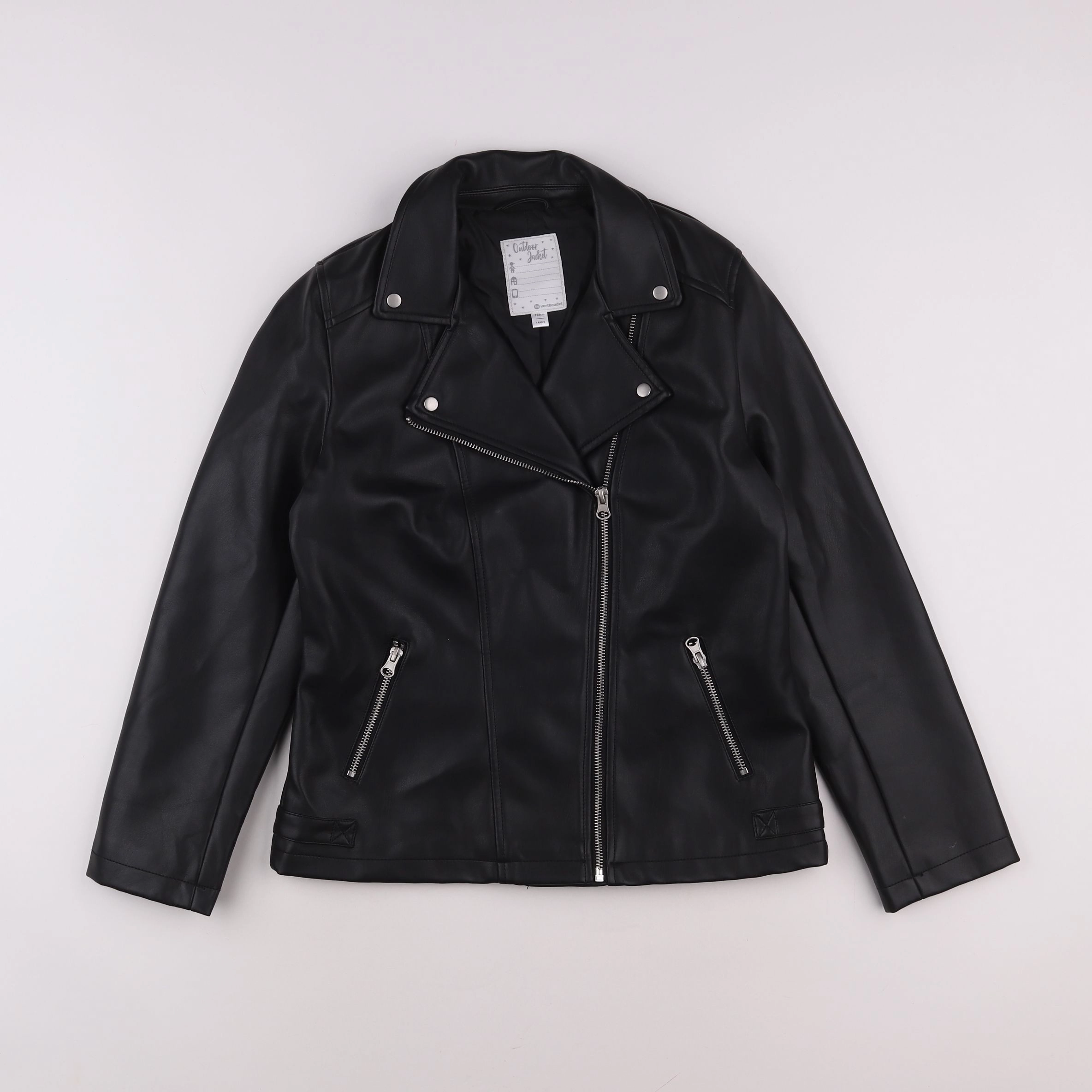 Vertbaudet - veste simili cuir noir - 14 ans