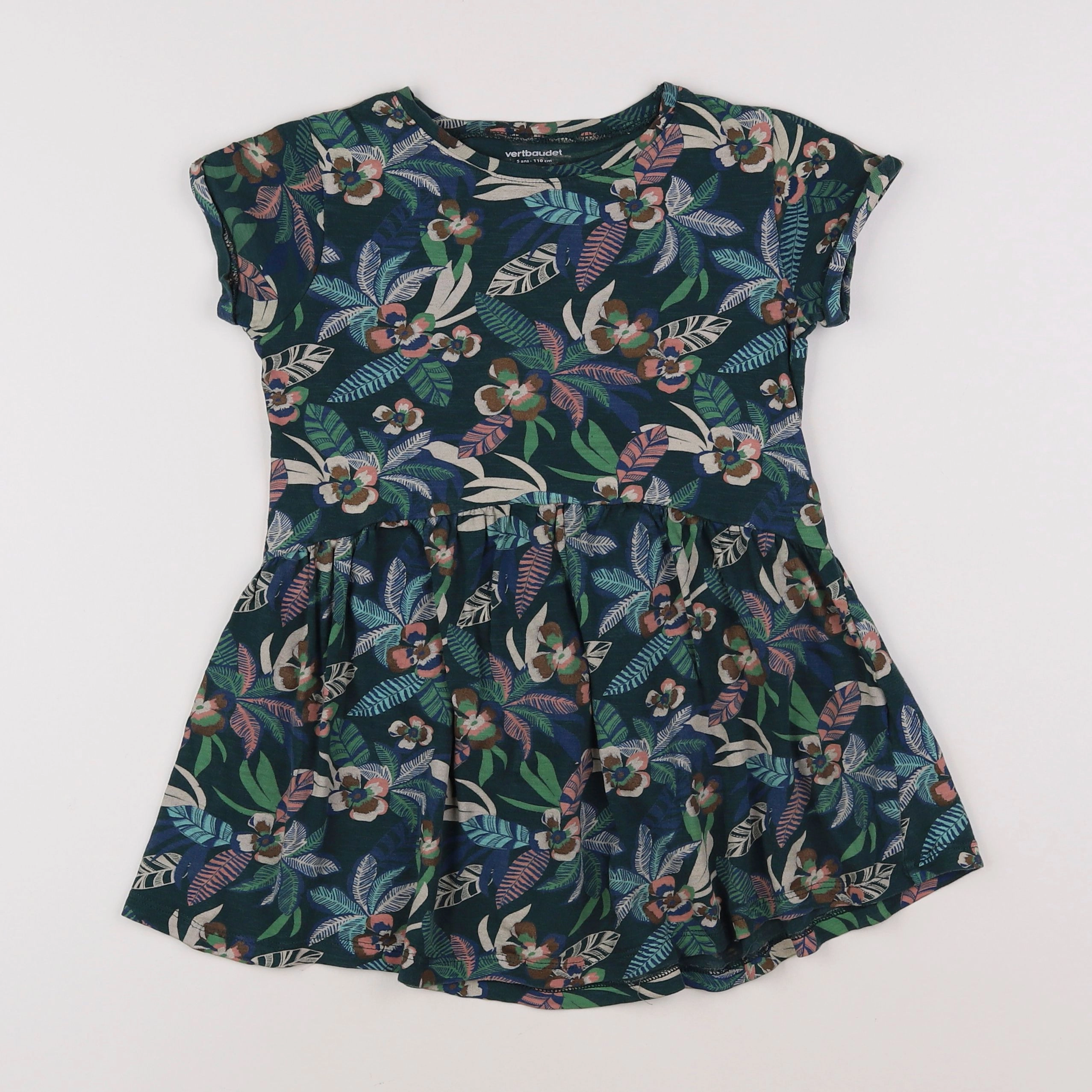 Vertbaudet - robe vert - 5 ans