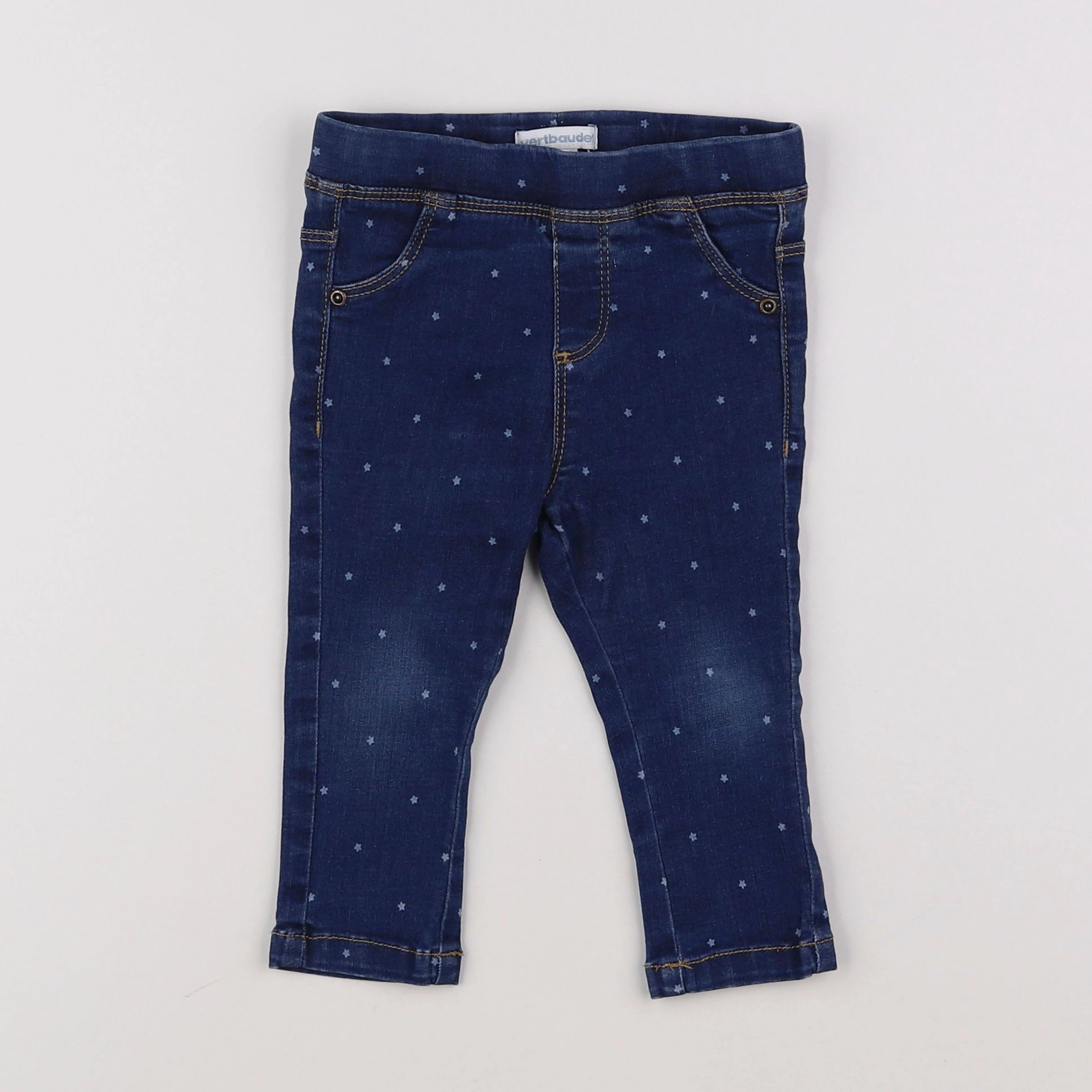 Vertbaudet - jegging bleu - 12 mois