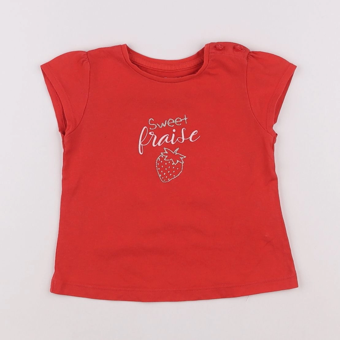 Vertbaudet - tee-shirt rouge - 12 mois
