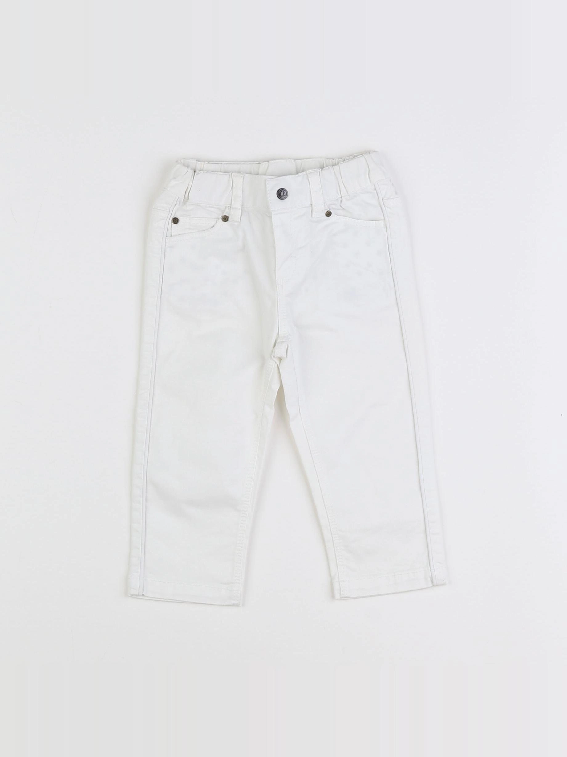 Petit Bateau - pantalon blanc - 12 mois