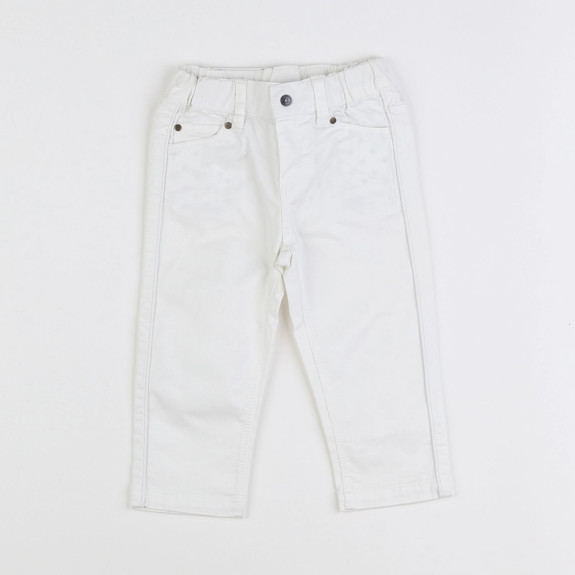 Petit Bateau - pantalon blanc - 12 mois
