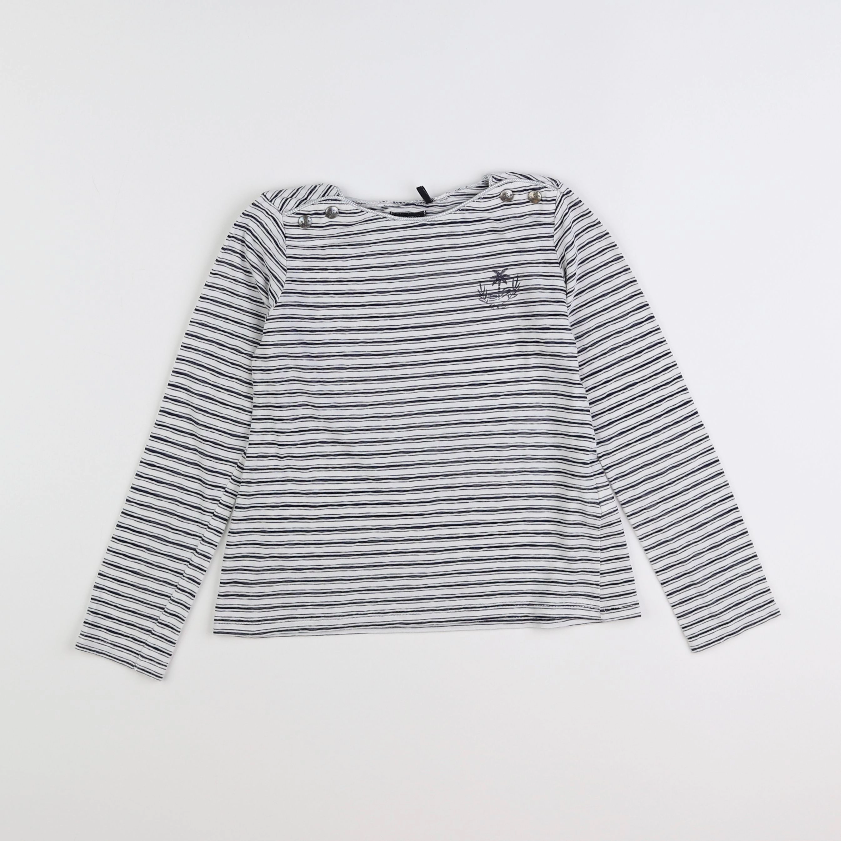 IKKS - tee-shirt blanc, bleu - 8 ans