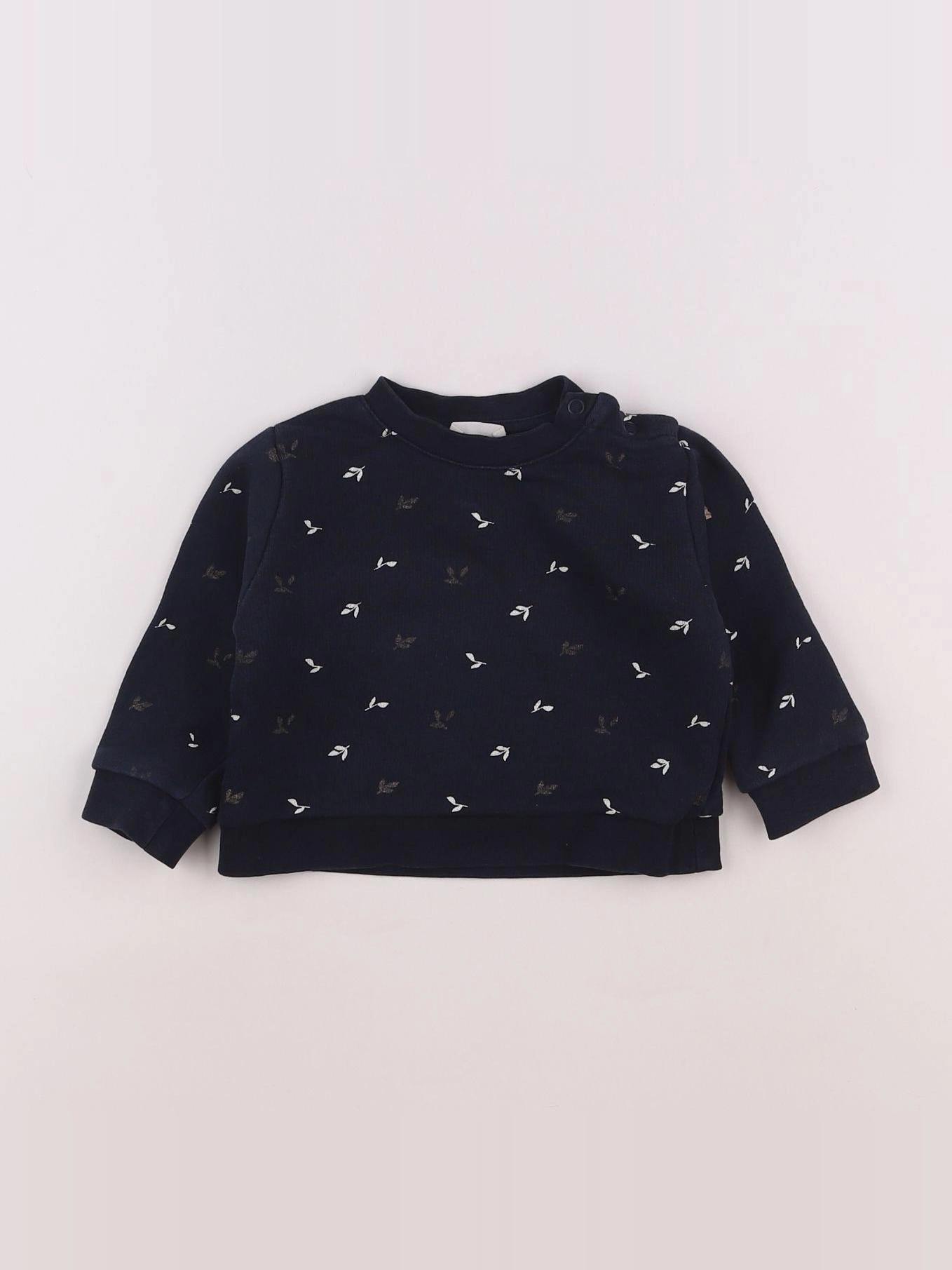 Little Cigogne - sweat bleu - 9 mois