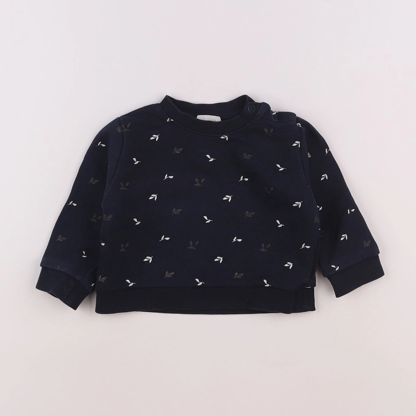 Little Cigogne - sweat bleu - 9 mois