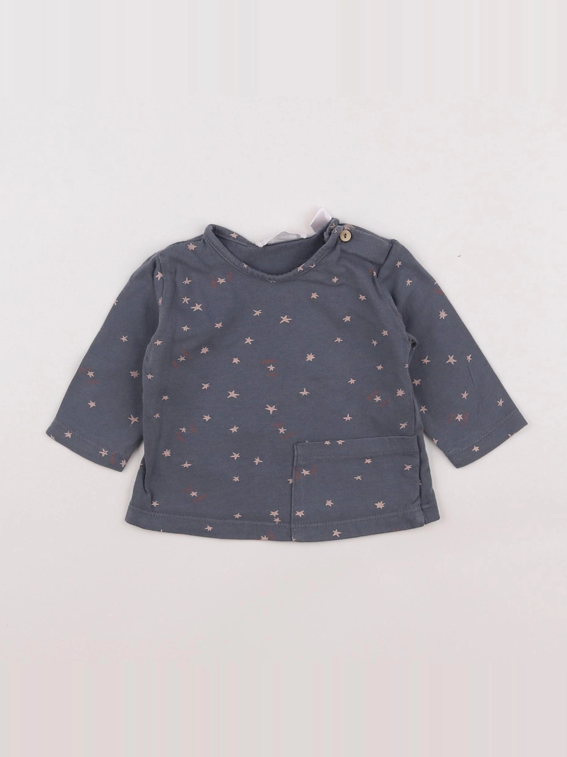 Zara - tee-shirt taupe - 1/3 mois
