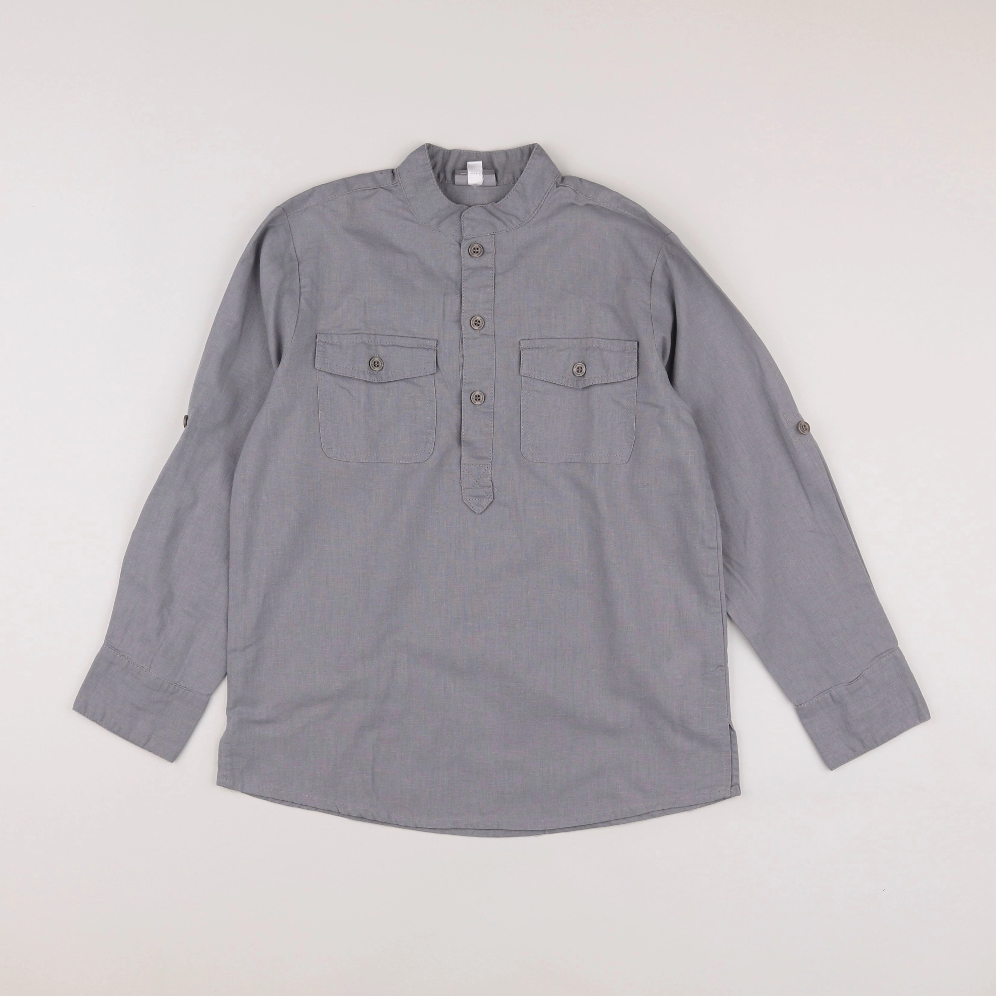 Vertbaudet - chemise gris - 8 ans