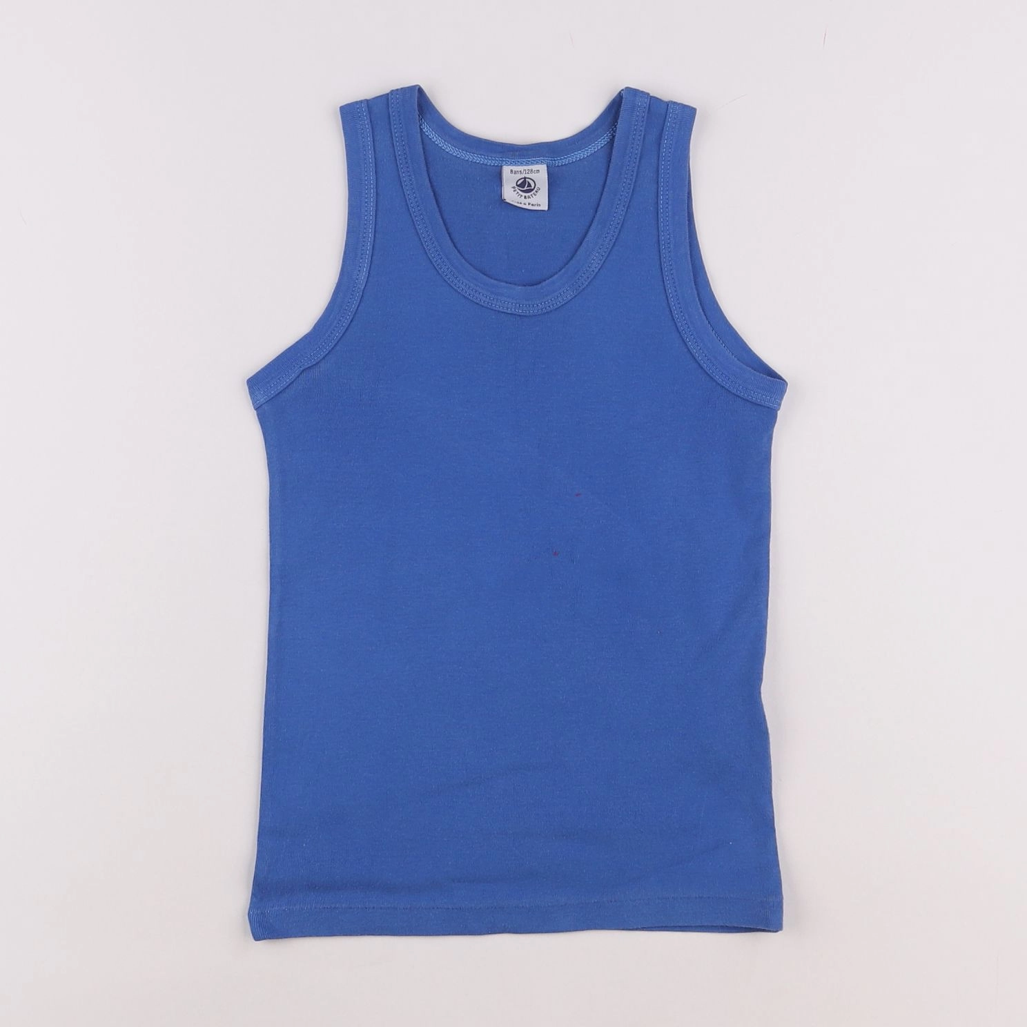 Petit Bateau - maillot de corps bleu - 8 ans