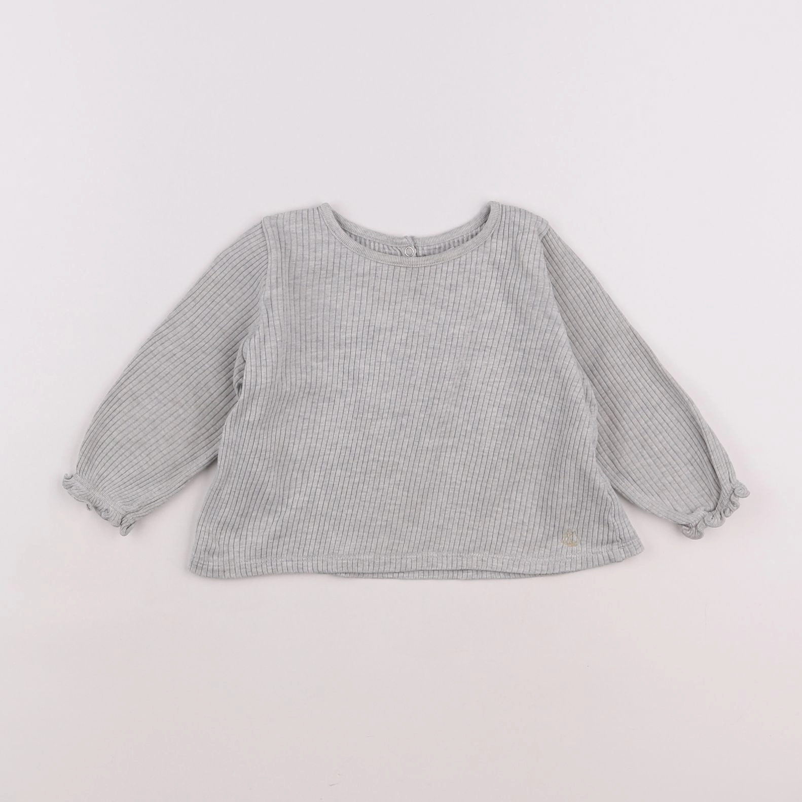 Petit Bateau - tee-shirt gris - 12 mois