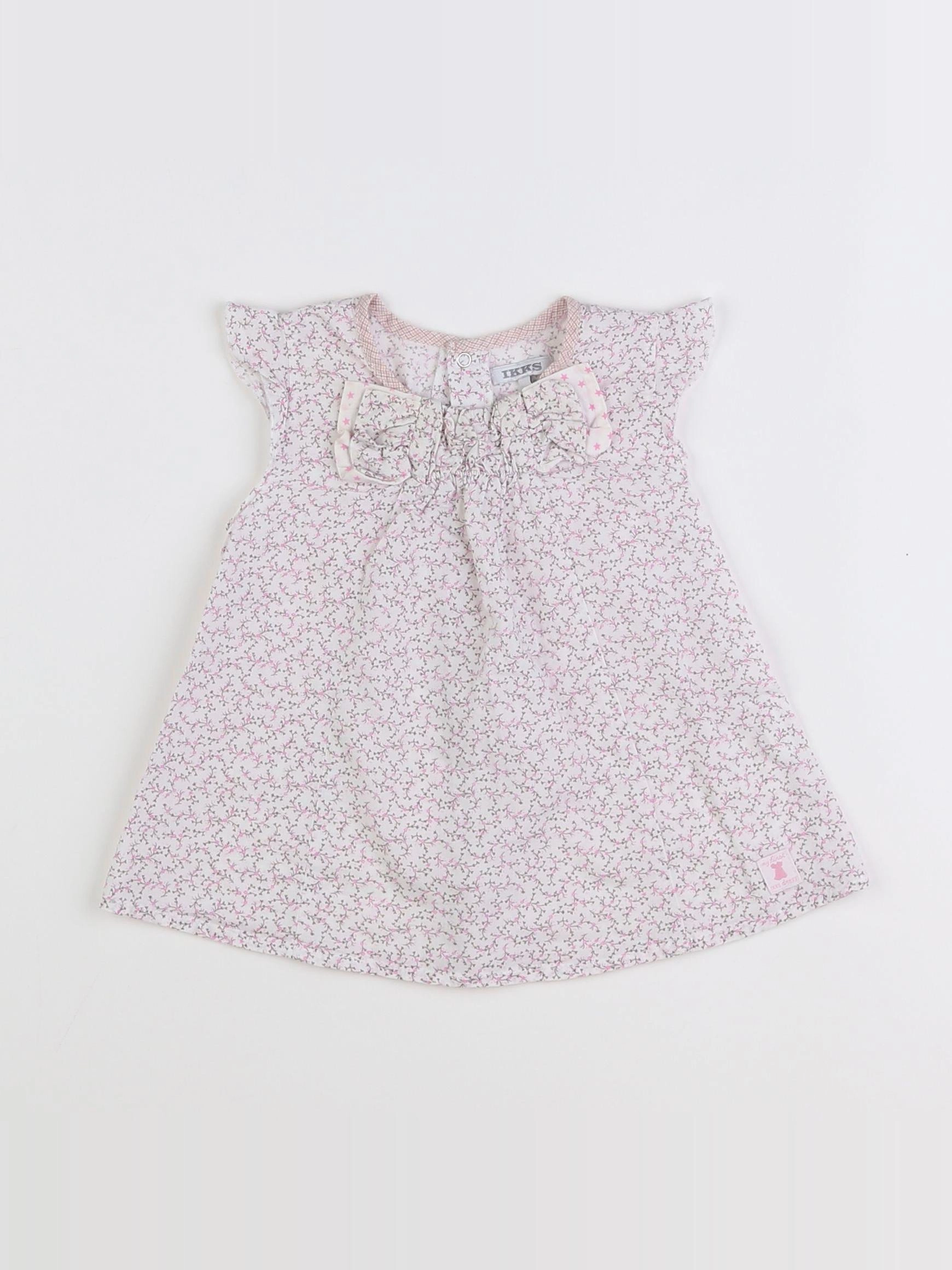 IKKS - robe blanc, rose - 6 mois