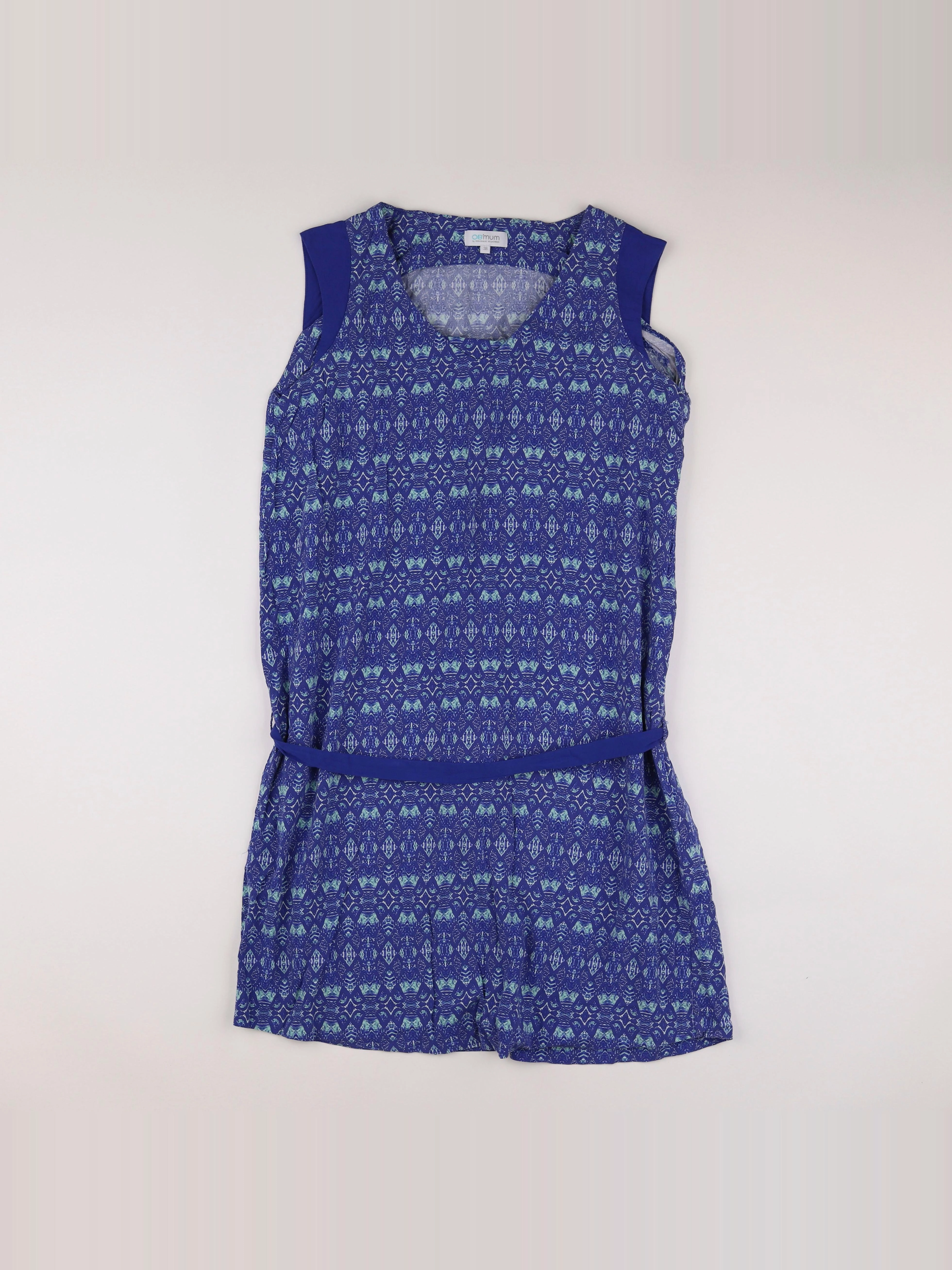 OB'MUM - robe allaitement bleu - 38