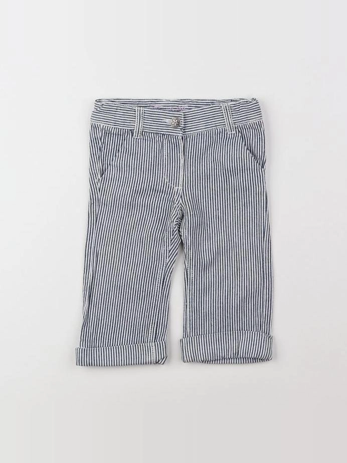 Boutchou - pantalon bleu, blanc - 9 mois